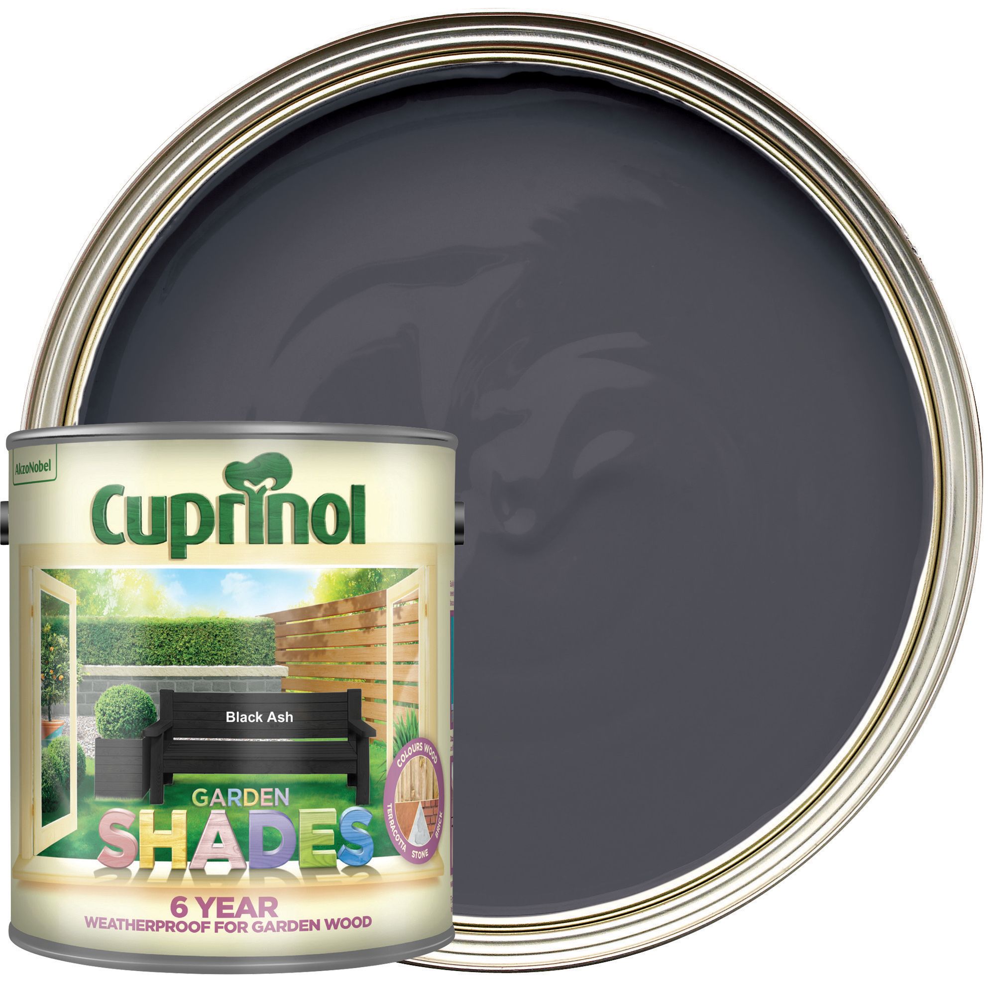 Image of Cuprinol Garden Shades Matt Wood Treatment - Black Ash 2.5L