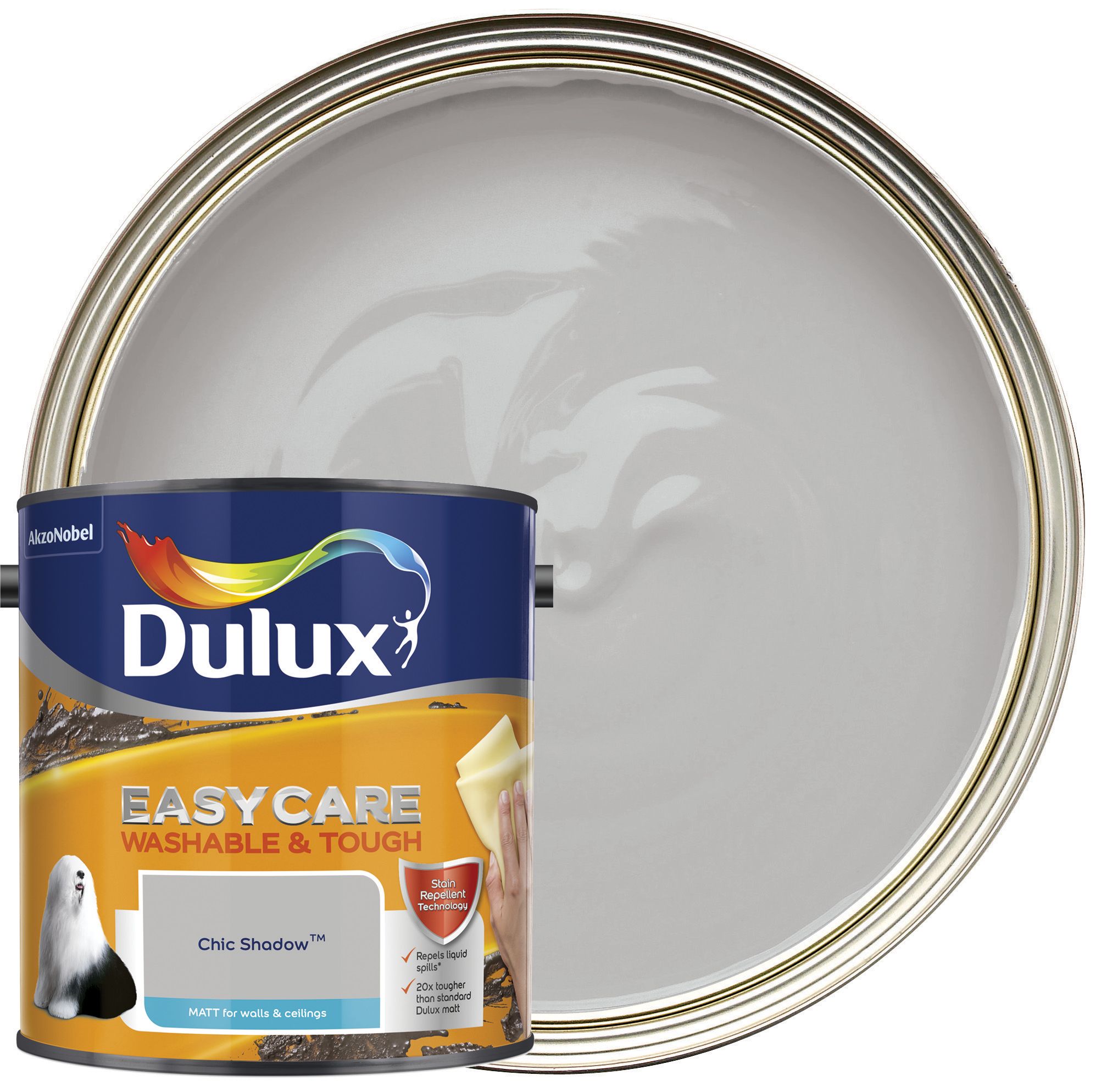 Dulux Easycare Washable & Tough Matt Emulsion Paint - Chic Shadow - 2.5L