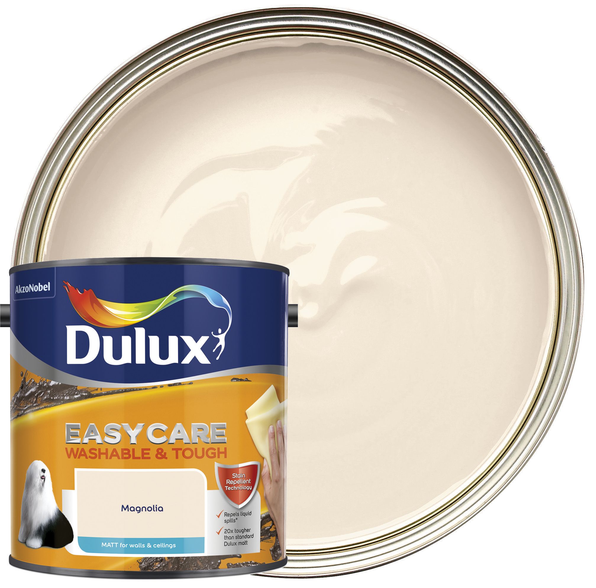 Image of Dulux Easycare Washable & Tough Matt Emulsion Paint - Magnolia - 2.5L