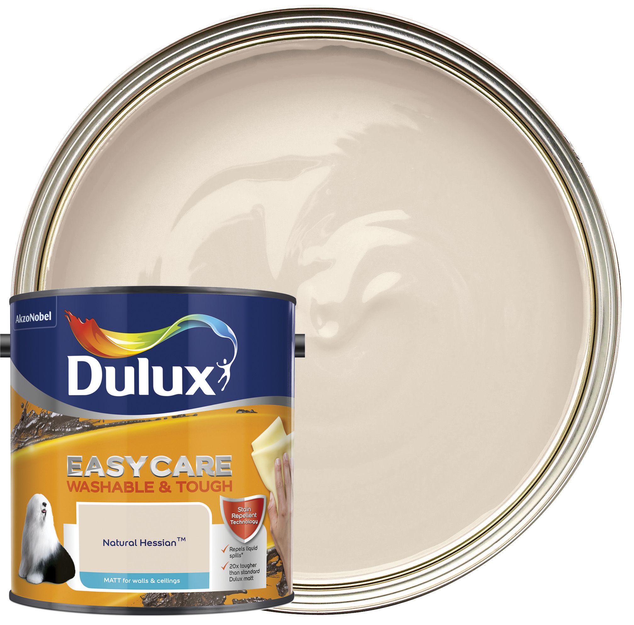 Dulux Easycare Washable & Tough Matt Emulsion Paint - Natural Hessian - 2.5L