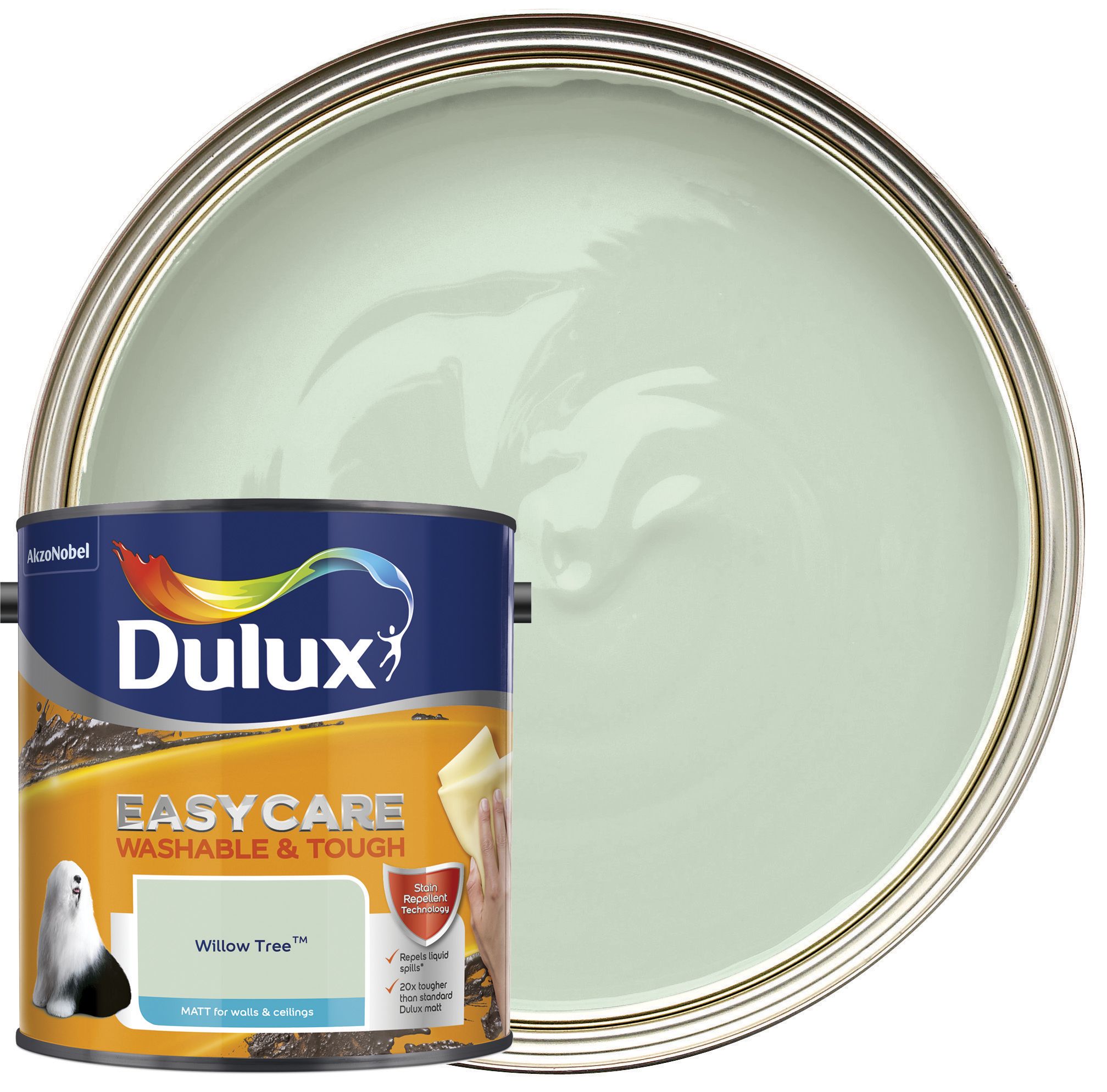 Image of Dulux Easycare Washable & Tough Matt Emulsion Paint - Willow Tree - 2.5L