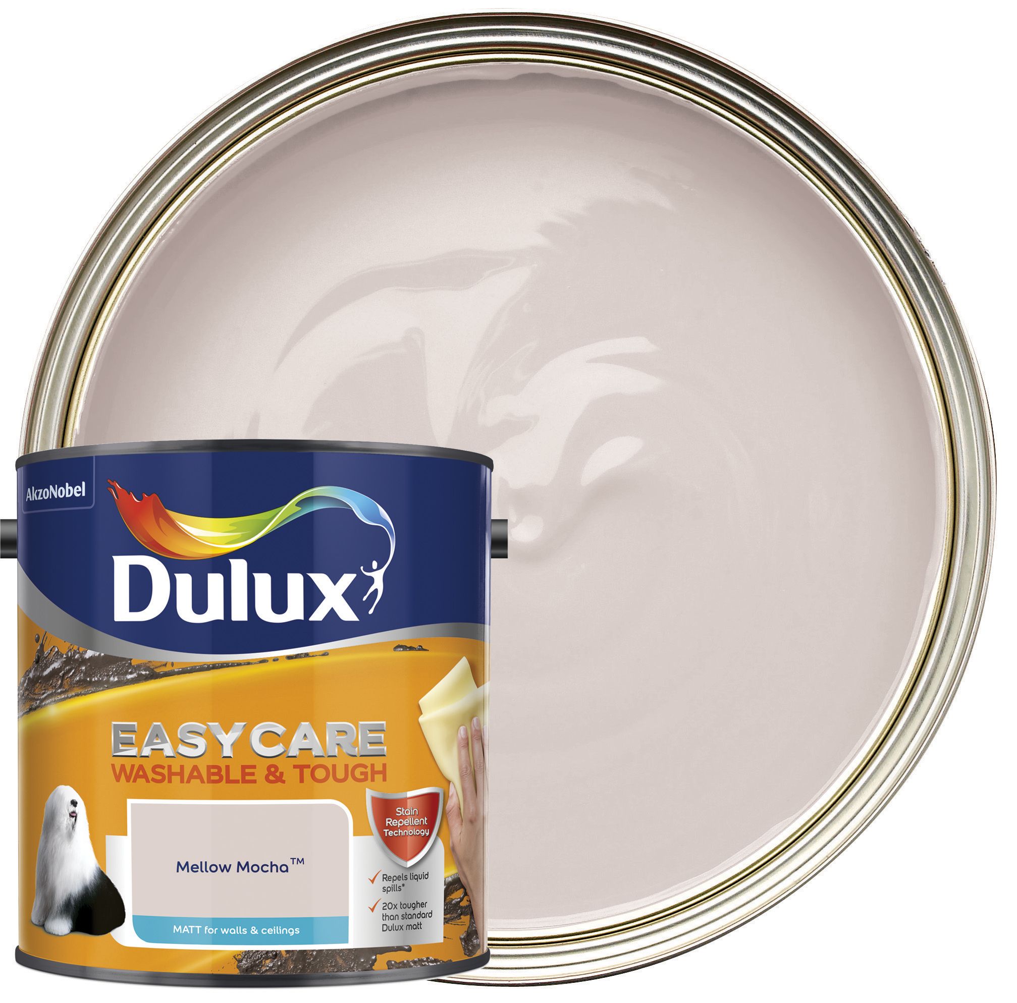 Image of Dulux Easycare Washable & Tough Matt Emulsion Paint - Mellow Mocha - 2.5L