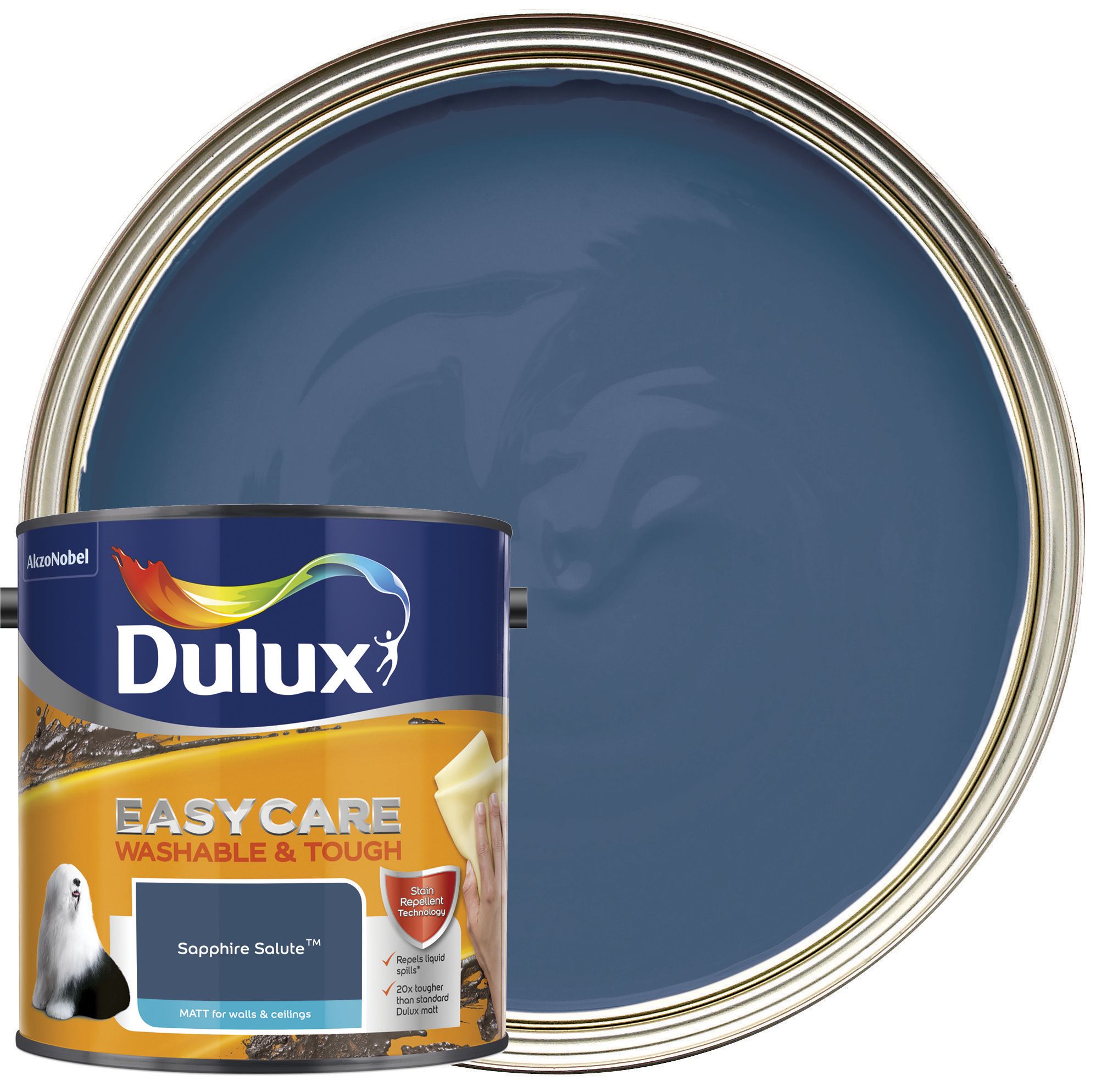 Dulux Easycare Washable & Tough Matt Emulsion Paint - Sapphire Salute - 2.5L