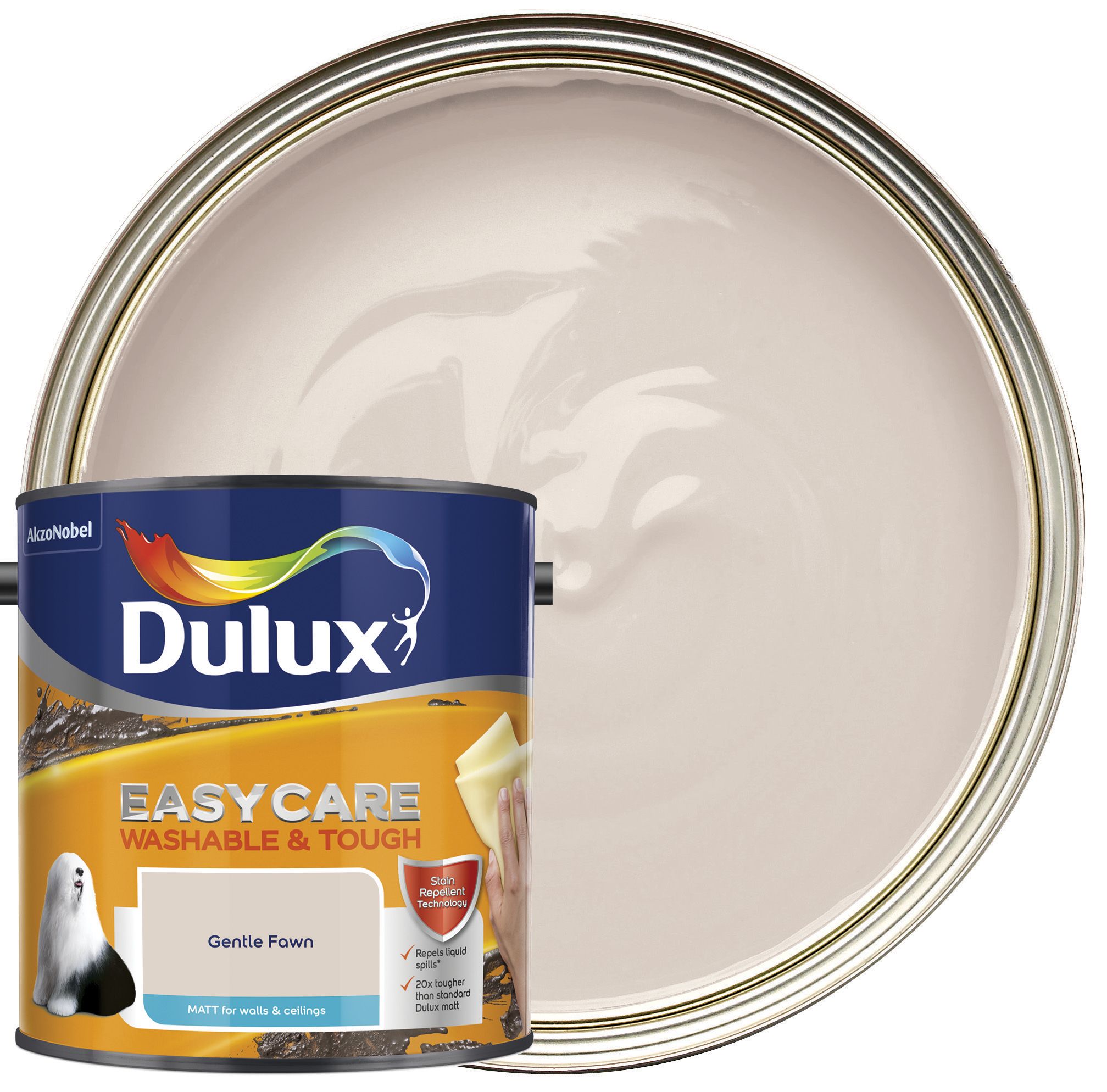 Dulux Easycare Washable & Tough Matt Emulsion Paint - Gentle Fawn - 2.5L