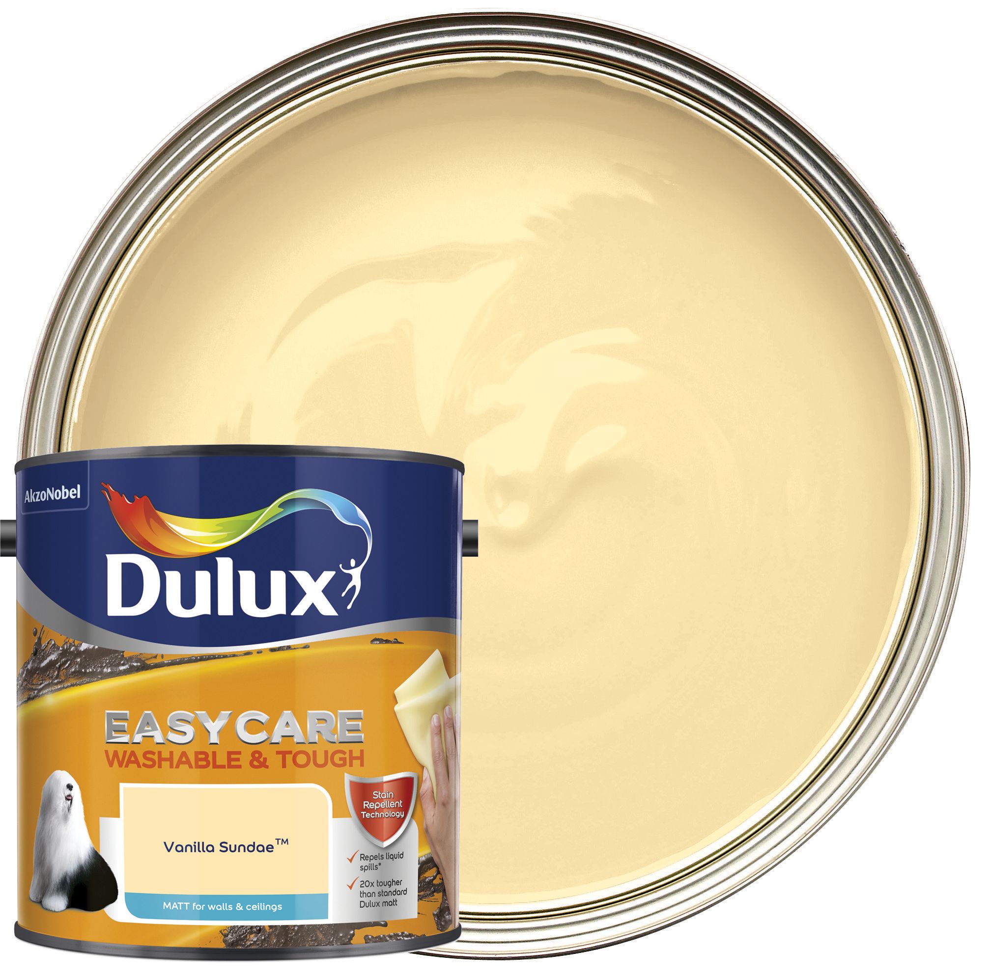 Image of Dulux Easycare Washable & Tough Matt Emulsion Paint - Vanilla Sundae - 2.5L