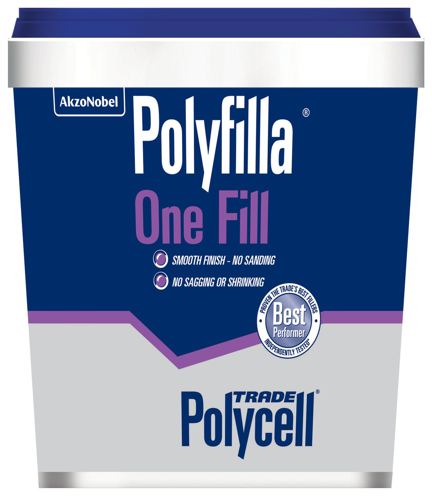 Image of Polycell Trade Polyfilla Ready Mixed One Fill Filler - 1L