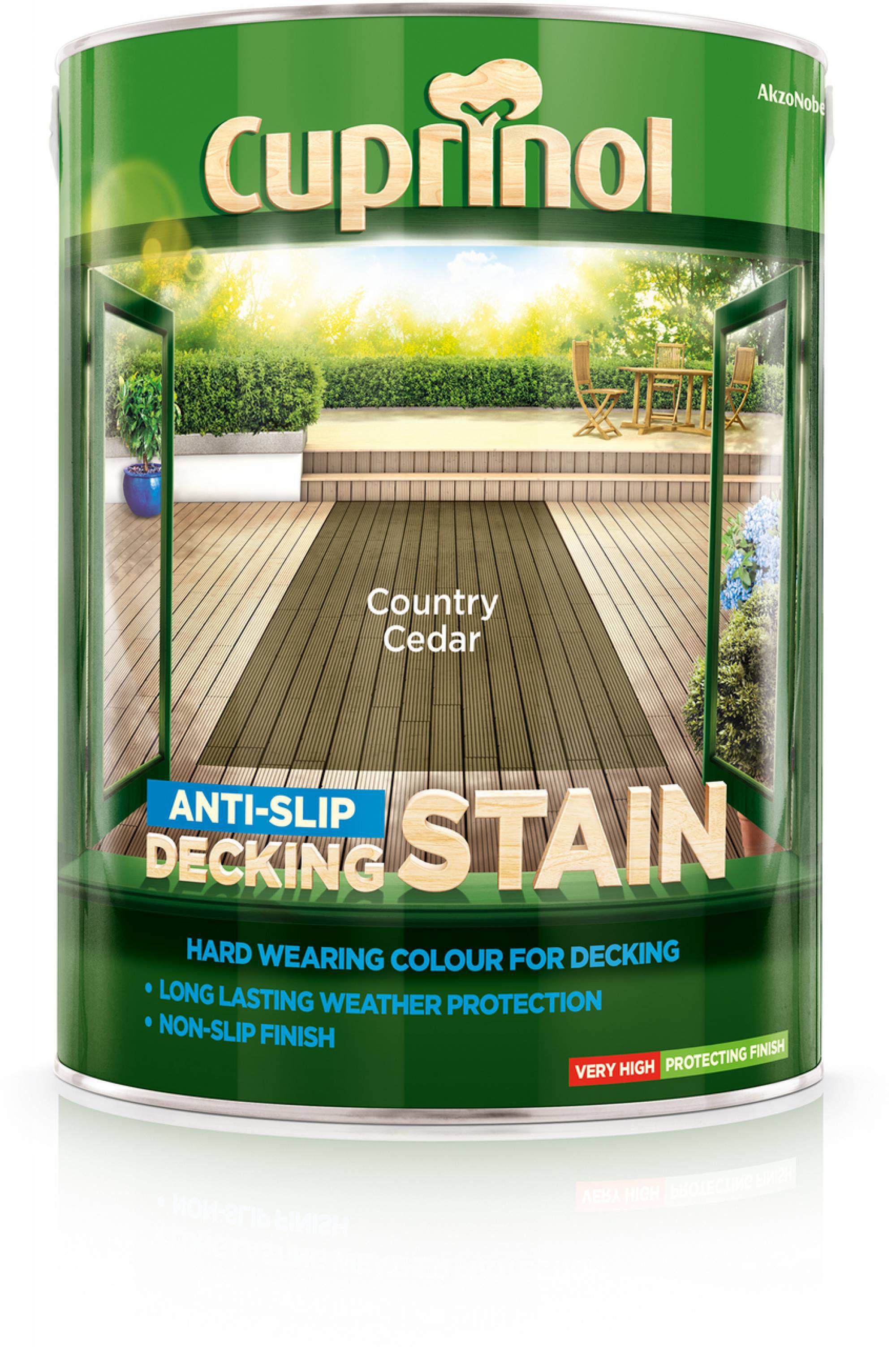 Image of Cuprinol Anti Slip Deck Stain - Country Cedar 5L