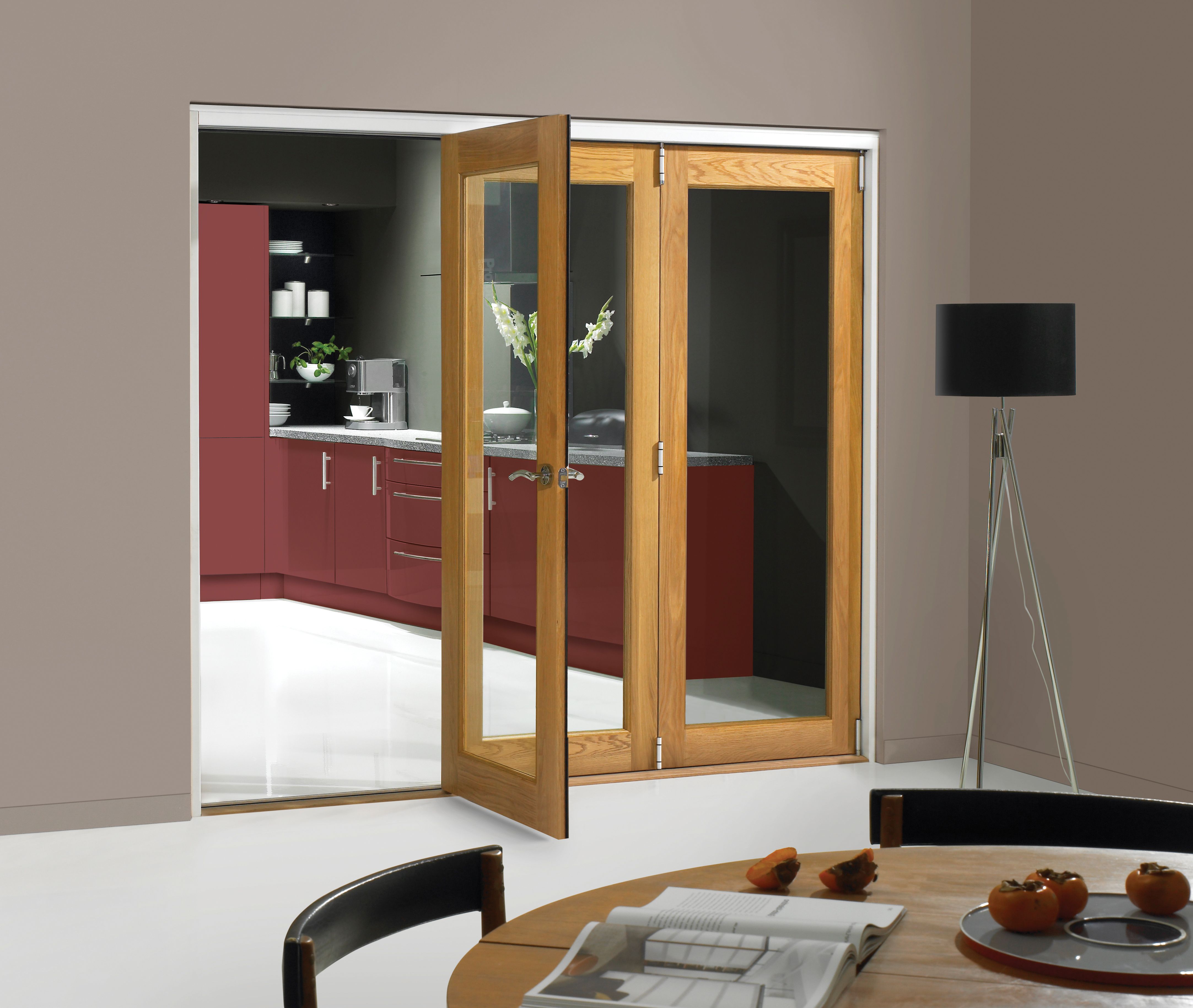 JCI Internal 1 Lite Oak Bi-Fold Door Set