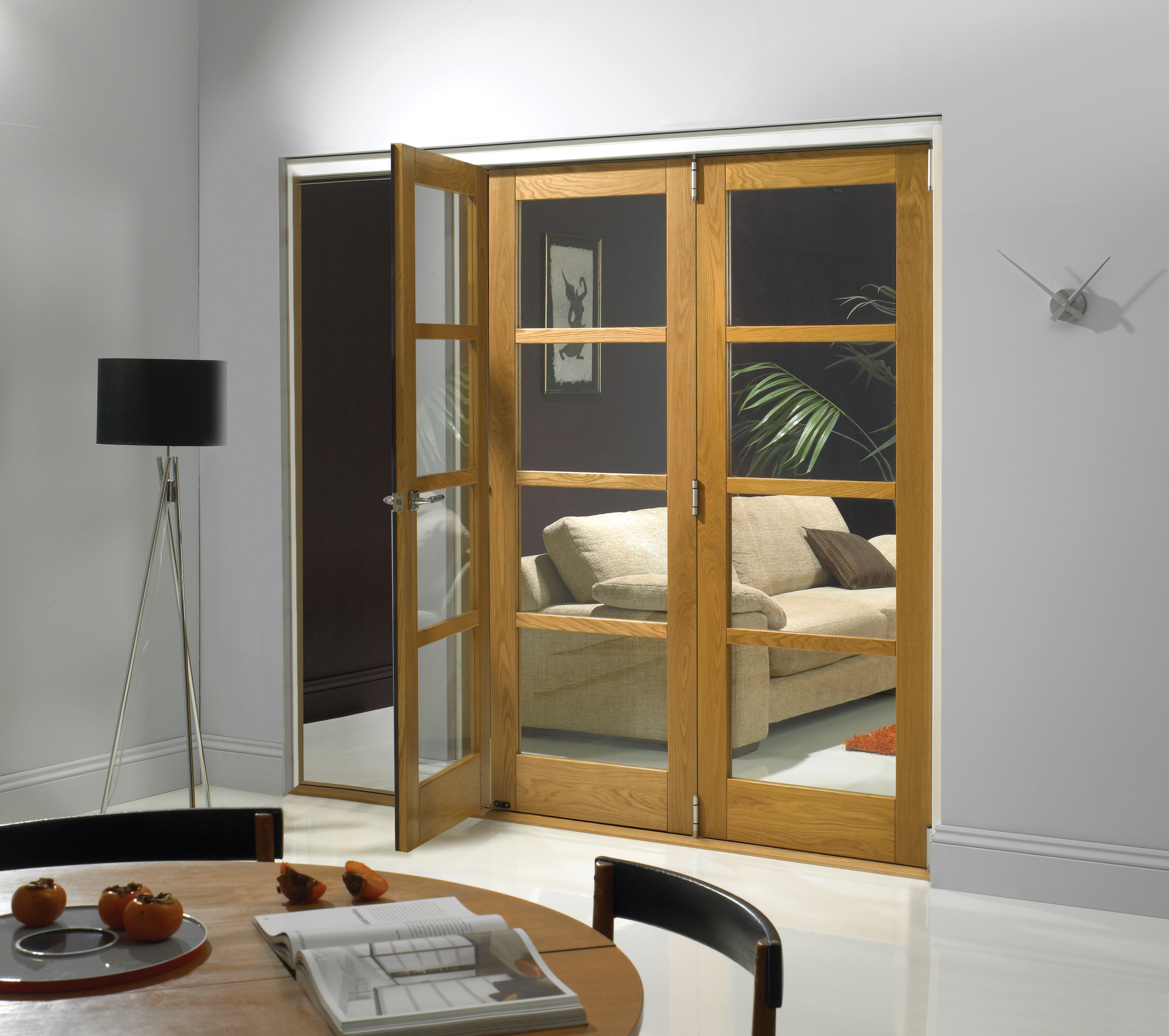 Image of JCI Internal 4 Lite Oak Bi-Fold Door Set - 1790mm