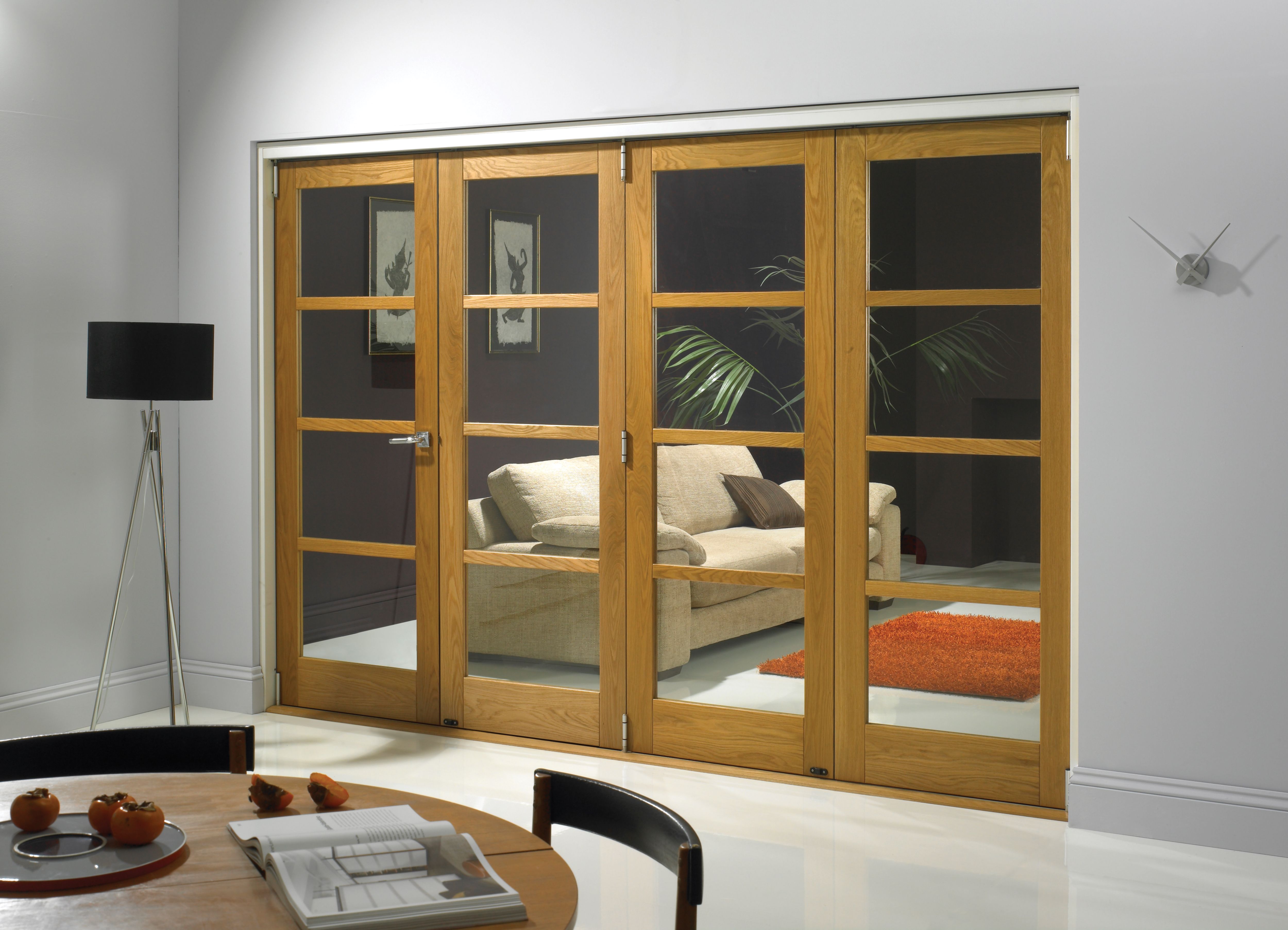 JCI Internal 4 Lite Oak Bi-Fold Door Set