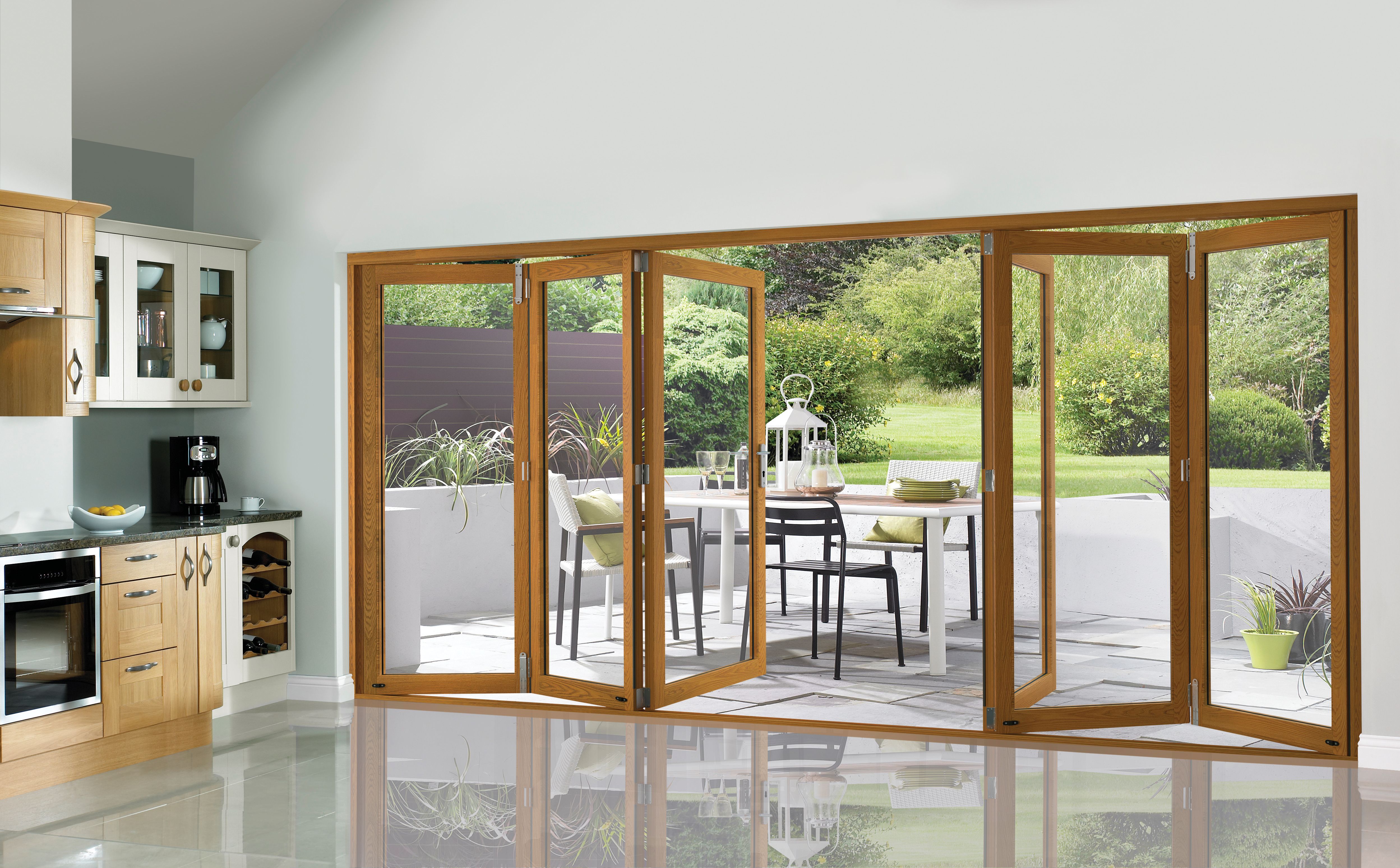 Image of JCI Slimline Finished Oak Bi-Fold Door Set - 4190mm