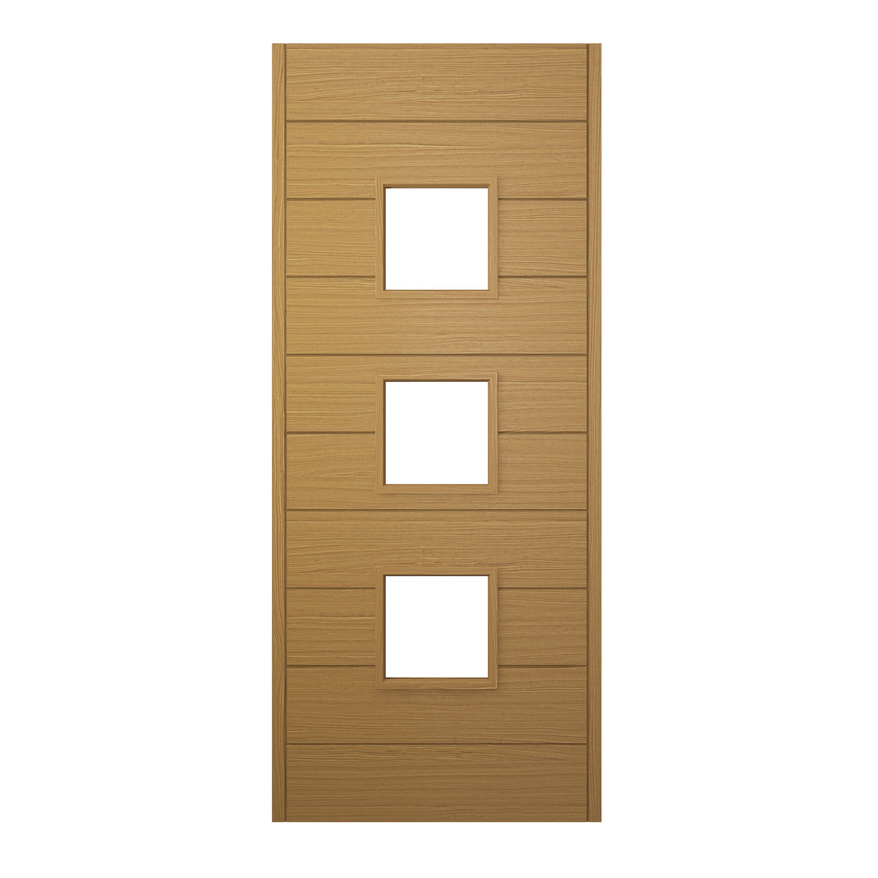 Image of JCI Ultimate Malmo Oak External Hardwood Door with Handle - 1981 x 838mm