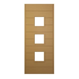 Image of JCI Ultimate Malmo Oak External Hardwood Door with Handle - 2032 x 813mm