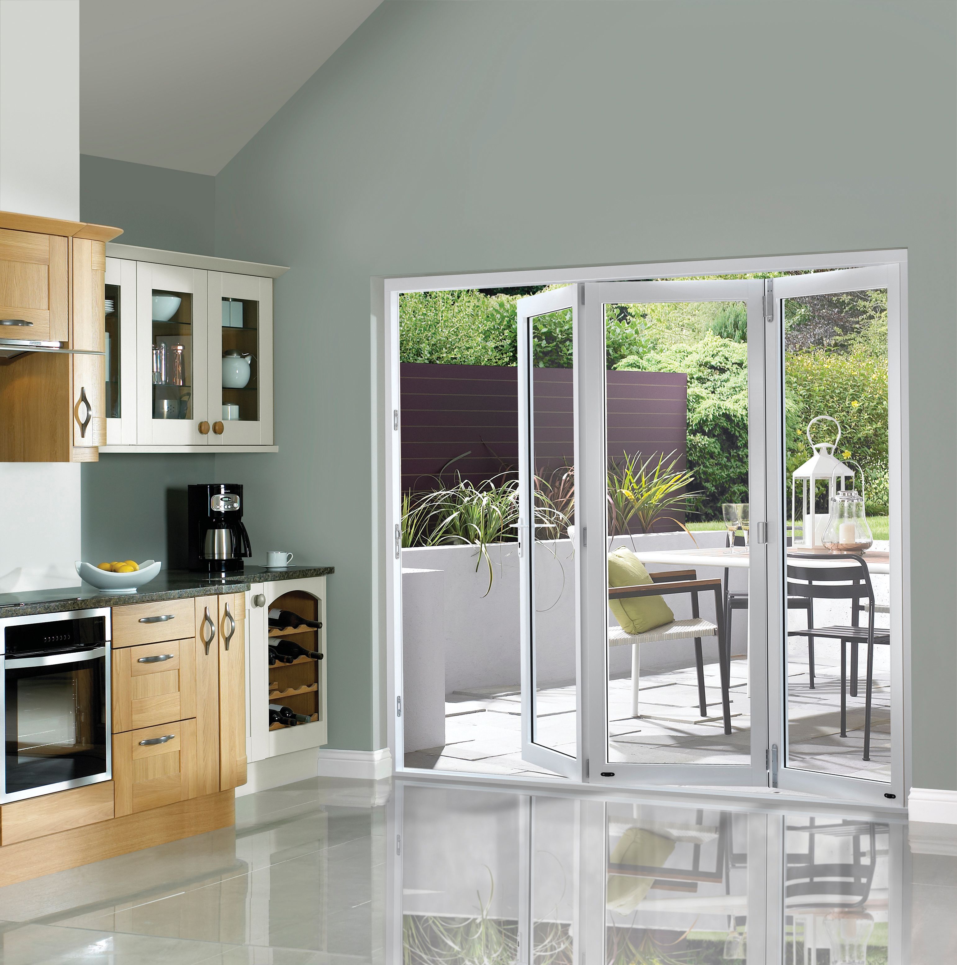 JCI Slimline White Bi-Fold Door Set - 2090mm