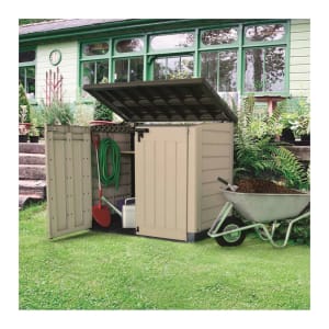 Keter Store It Out Max 1200L Outdoor Garden & Wheelie Bin Storage Shed - Beige / Brown