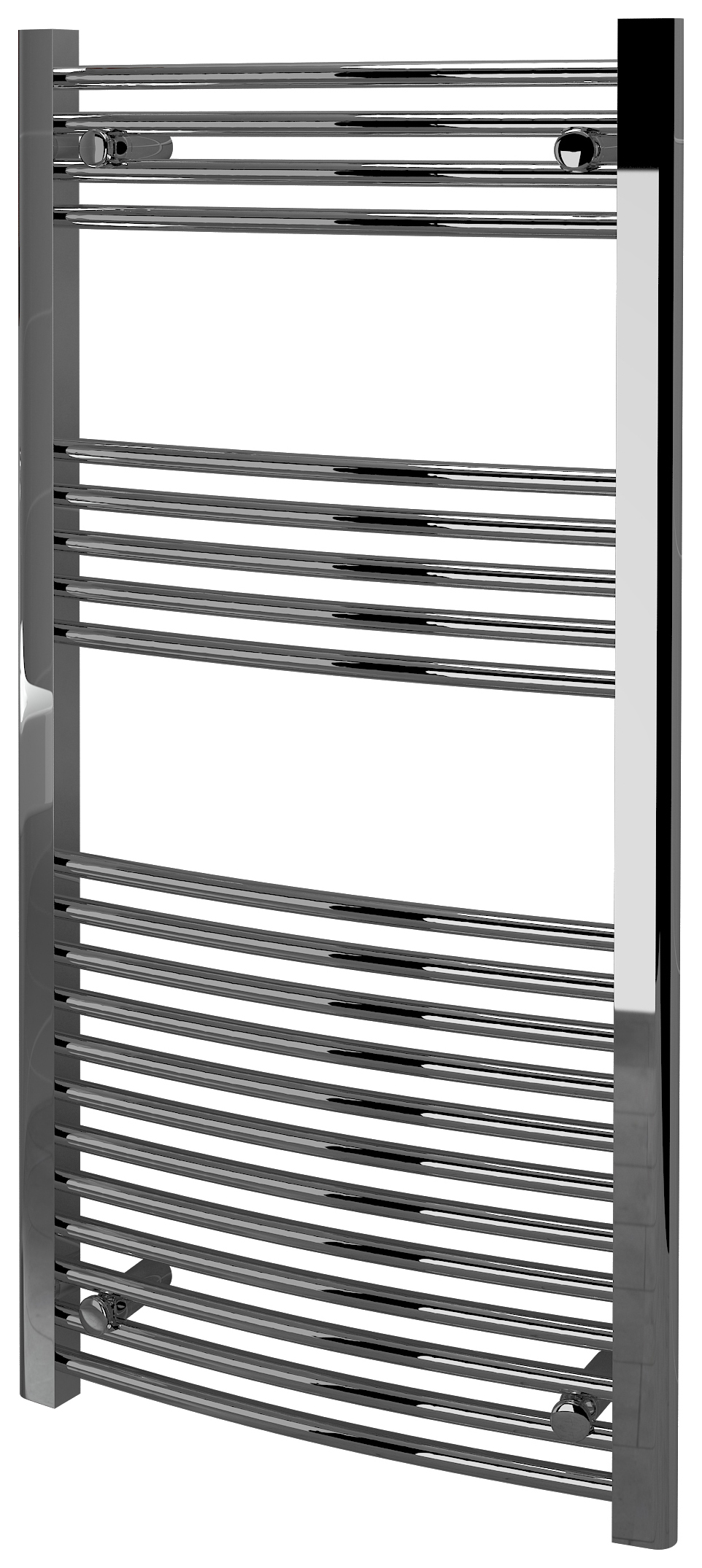 Kudox Curved Towel Radiator - Chrome 600 x 1200 mm