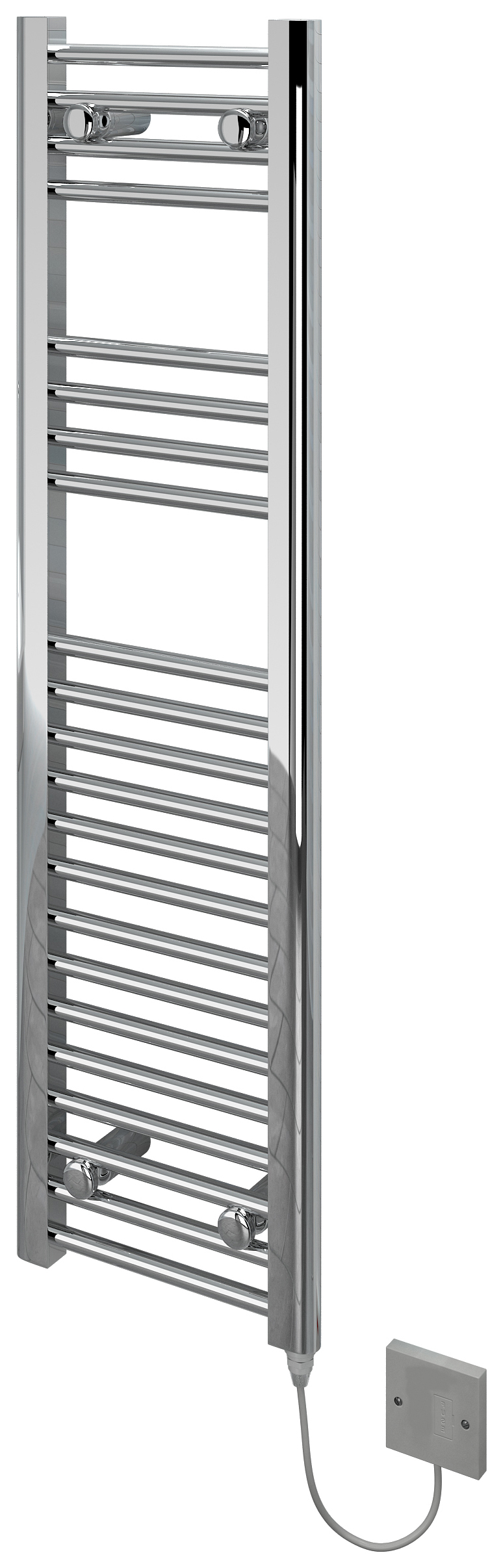 Kudox Flat Electric Towel Radiator - Chrome 300 x 1100 mm