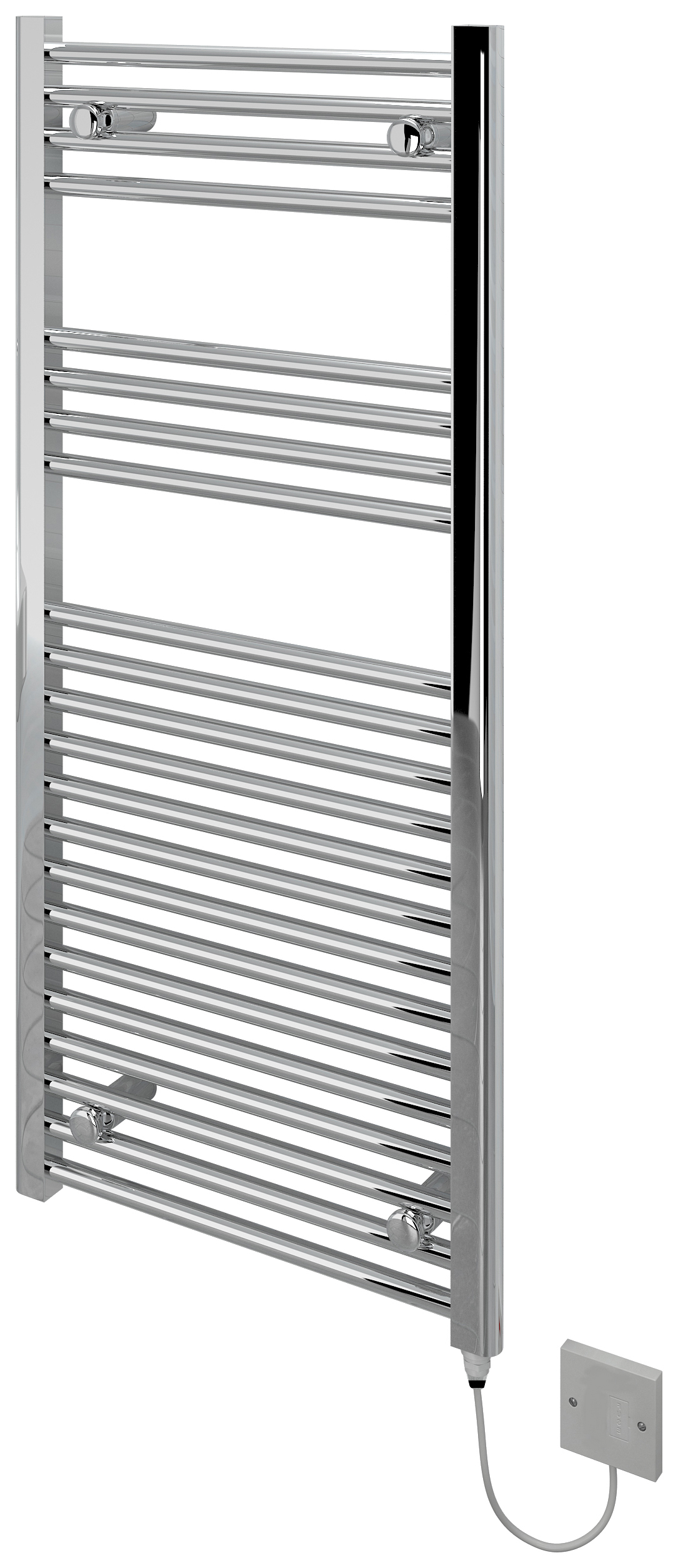 Kudox Chrome Flat Electric Towel Radiator - 1100 x 500mm