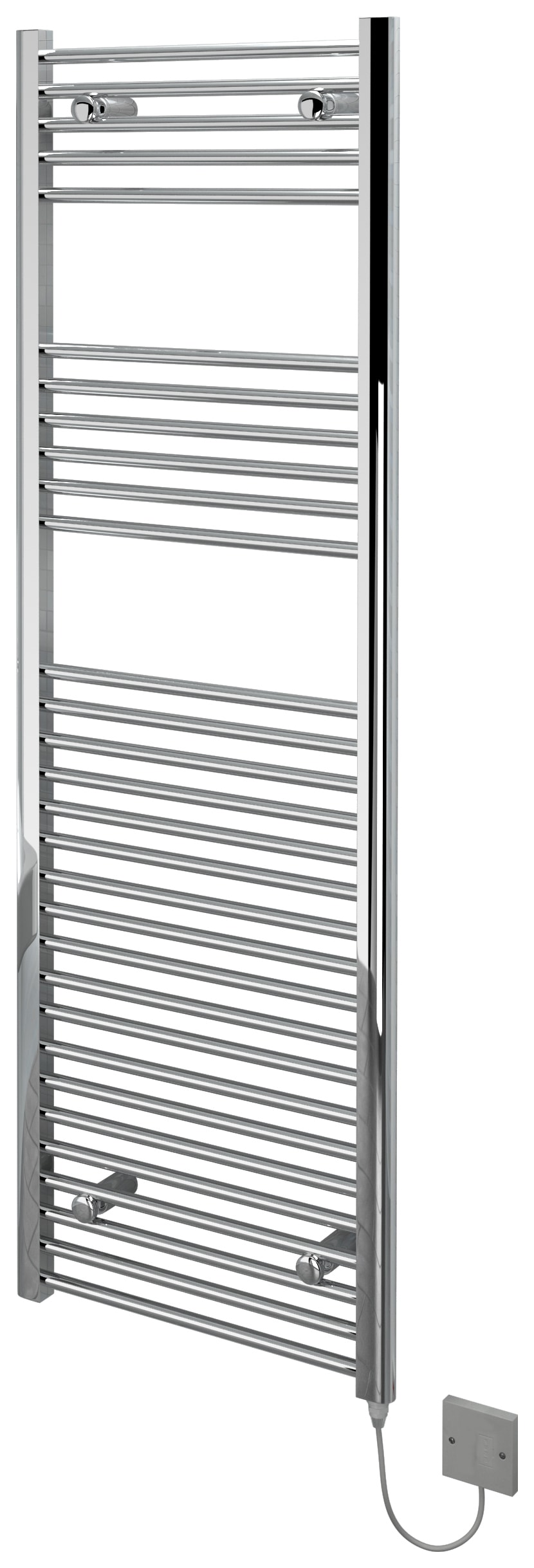 Kudox Flat Electric Towel Radiator Chrome 500 x 1500 mm Wickes.co.uk