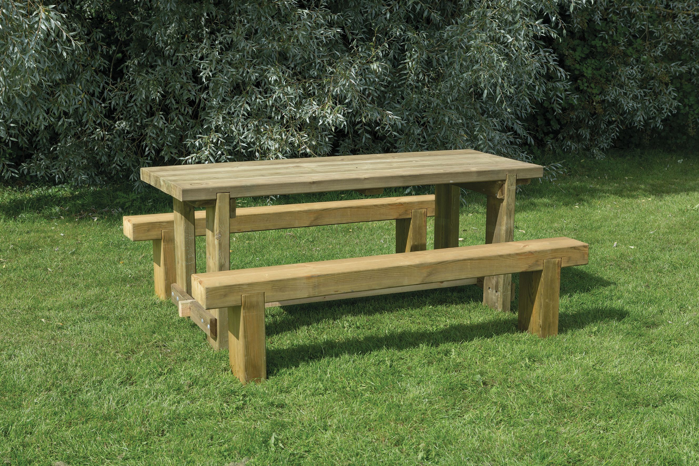 Forest Garden Sleeper Garden Bench & Table Set - 1.8m