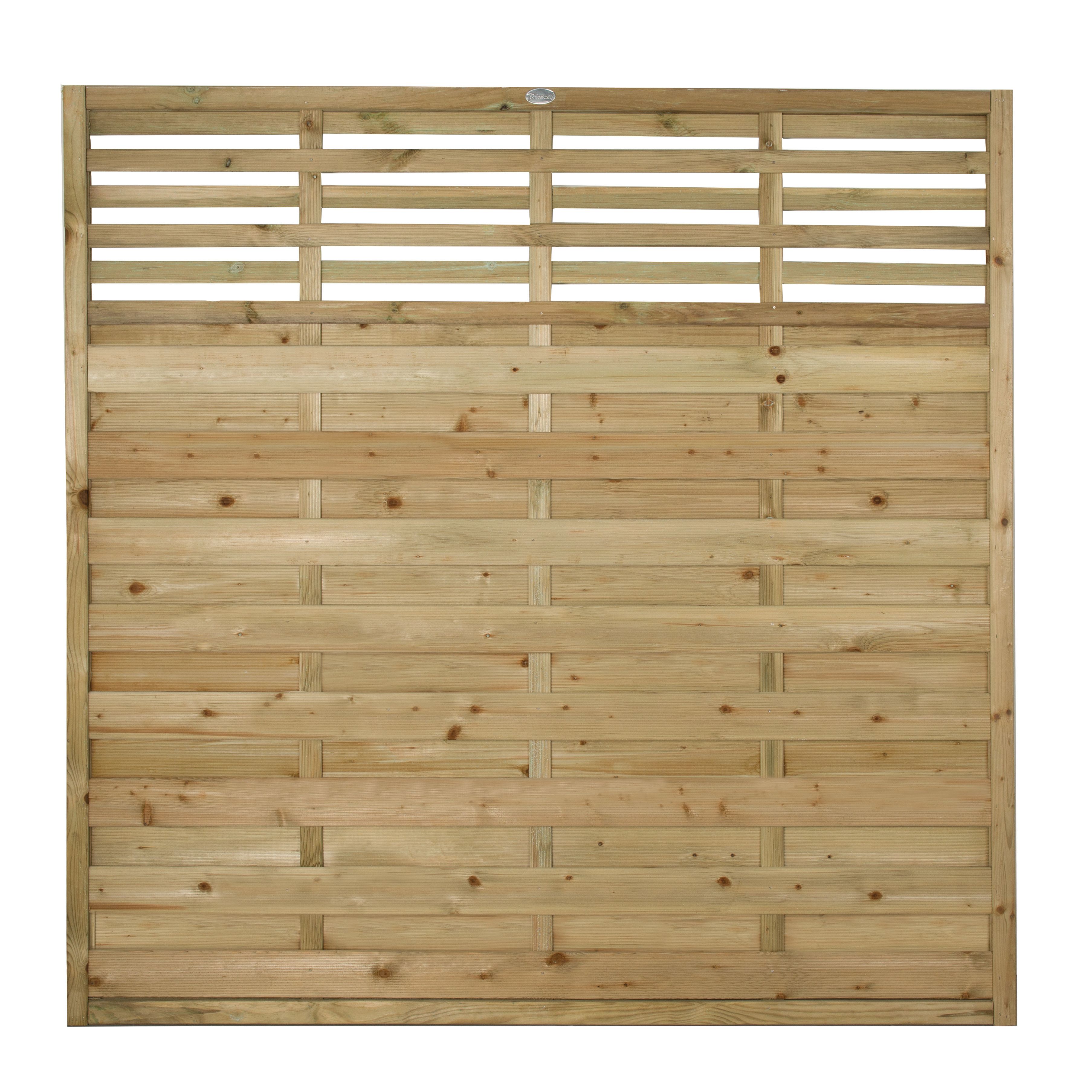 Image of Forest Garden Pressure Treated Kyoto Fence Panel - 1800 x 1800mm - 6 x 6ft - Pack of 3