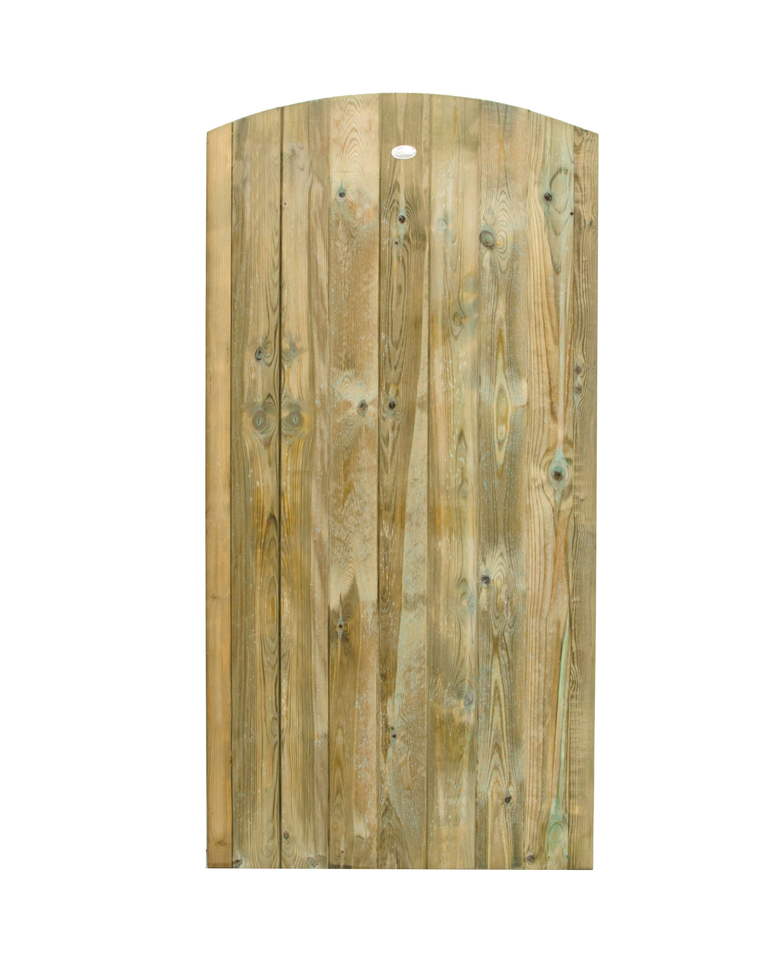 Image of Forest Garden Pressure Treated Curved Top Timber Gate - 900 x 1800 mm