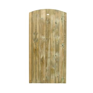 Forest Garden Pressure Treated Curved Top Timber Gate - 900 x 1800 mm