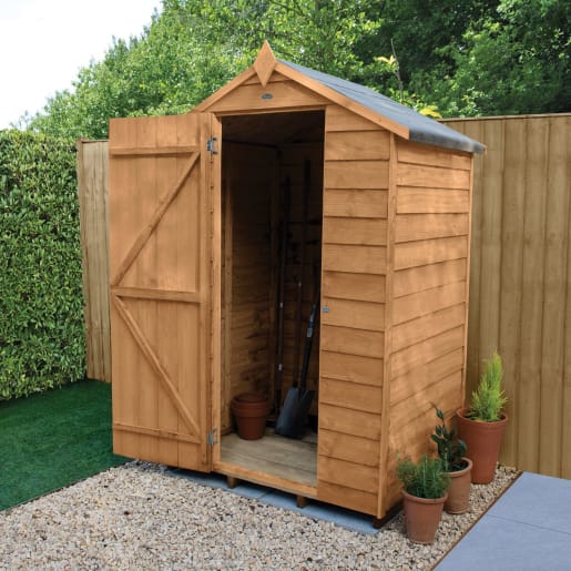 Forest Garden 6x4 Apex Security Overlap Garden Shed Dip Treated