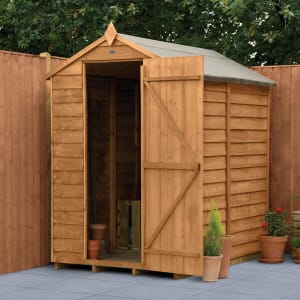 Forest Garden 6 x 4 ft Apex Overlap Dip Treated Windowless Shed