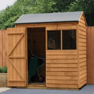 Forest Garden 6 x 4 ft Reverse Apex Overlap Dip Treated Shed