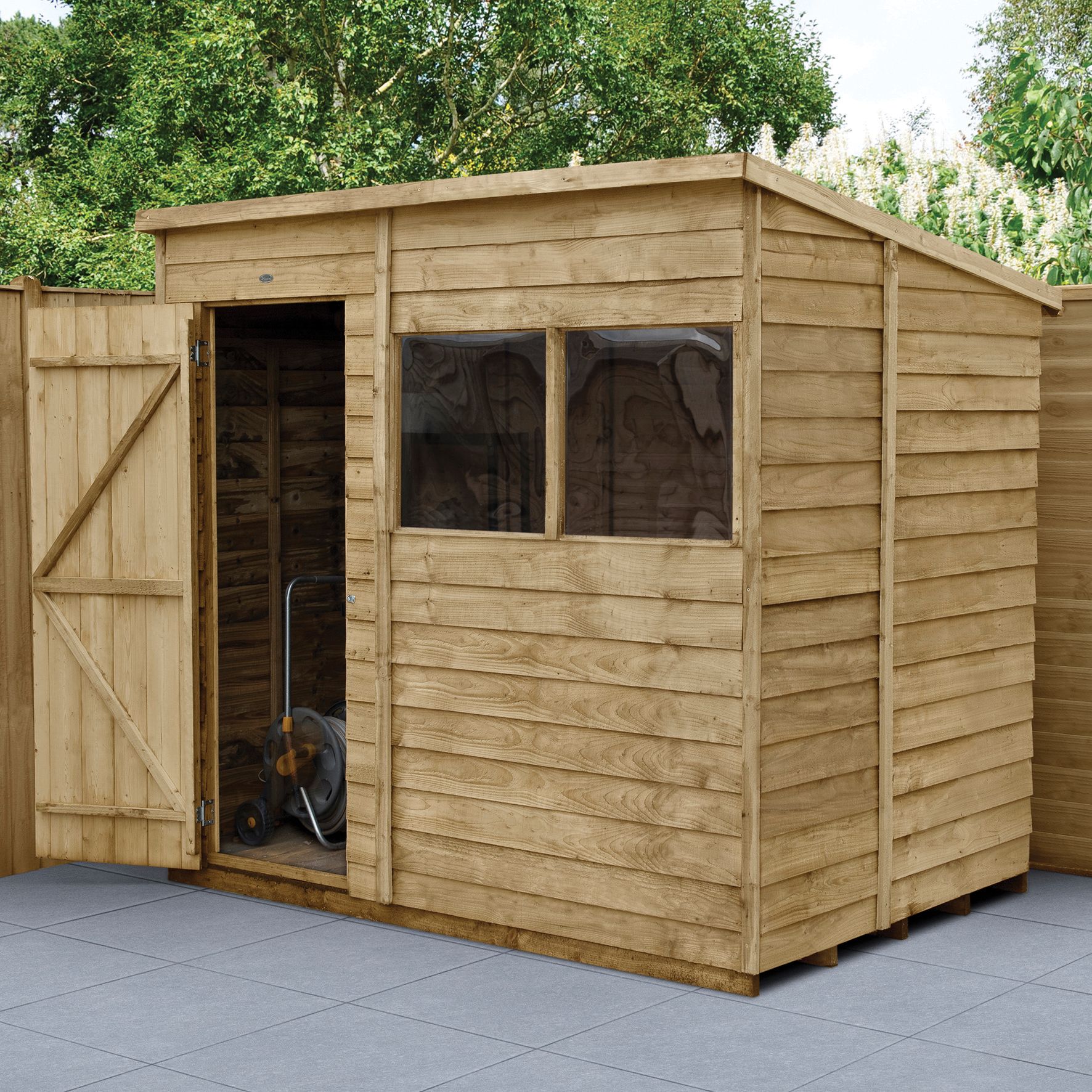 Forest Garden 7 x 5ft Overlap Pent Pressure Treated Potting Shed