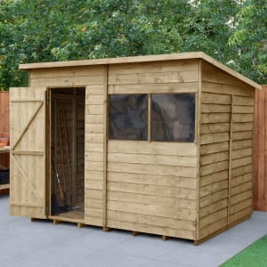 Forest Garden 8 x 6 ft Pent Overlap Pressure Treated Shed
