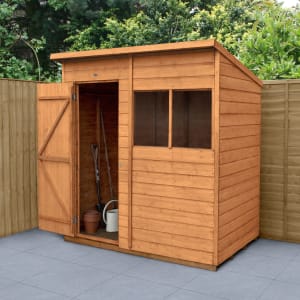 Forest Garden 6 x 4 ft Pent Shiplap Dip Treated Shed