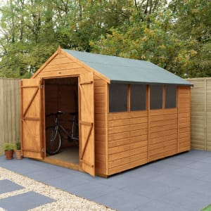 Forest Garden 10 x 8 ft Apex Shiplap Dip Treated Double Door Shed