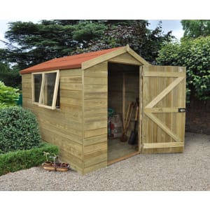 Forest Garden 8 x 6 ft Apex Tongue & Groove Pressure Treated Shed with Opening Windows