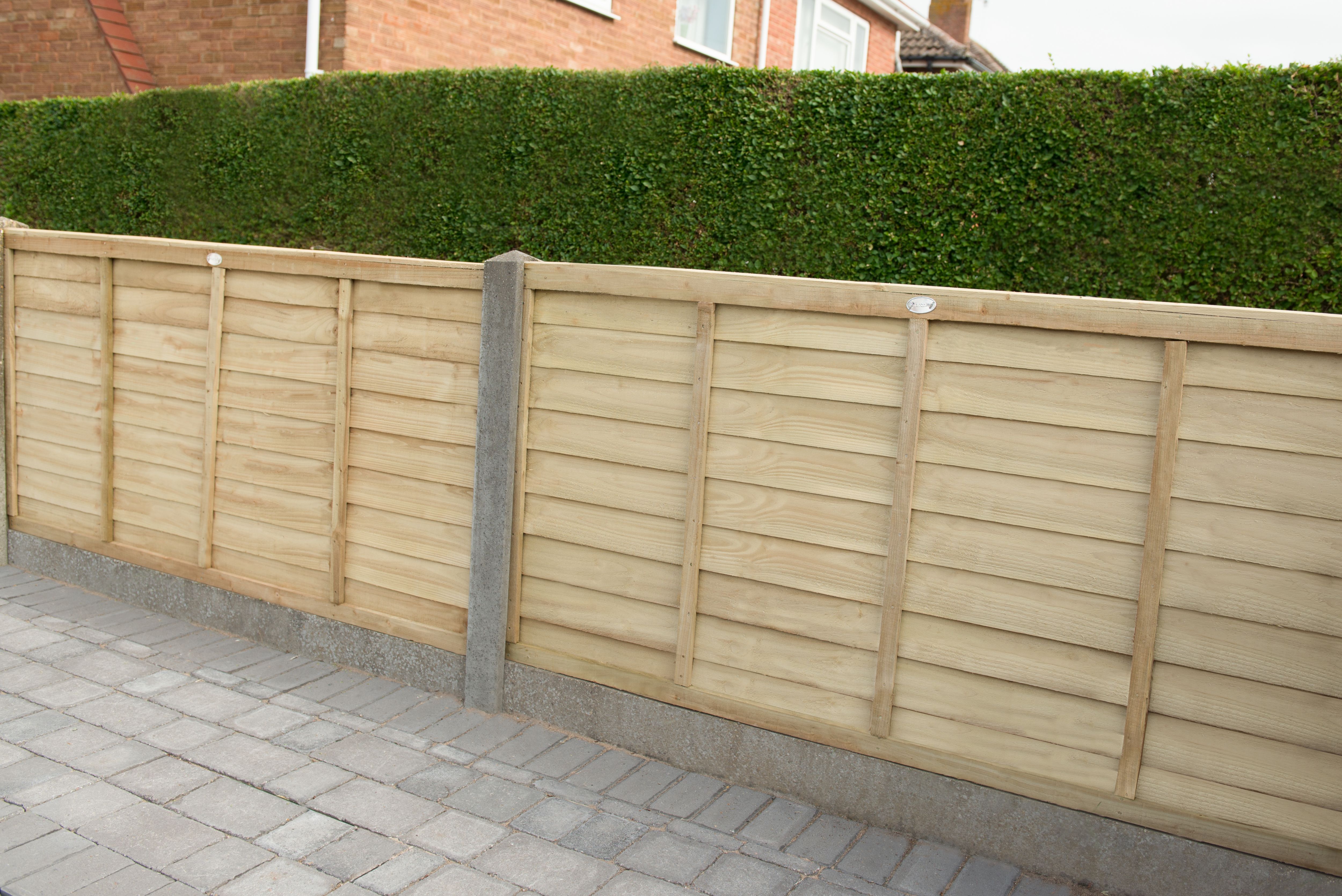 Image of Forest Garden Pressure Treated Overlap Fence Panel - 6 x 3ft