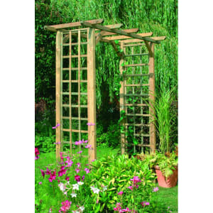 Forest Garden Bizet Wooden Square Trellis Garden Arch - 1800 x 720mm