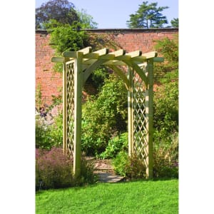 Forest Garden Grieg Wooden Square Trellis Garden Arch - 1820 x 1360 mm