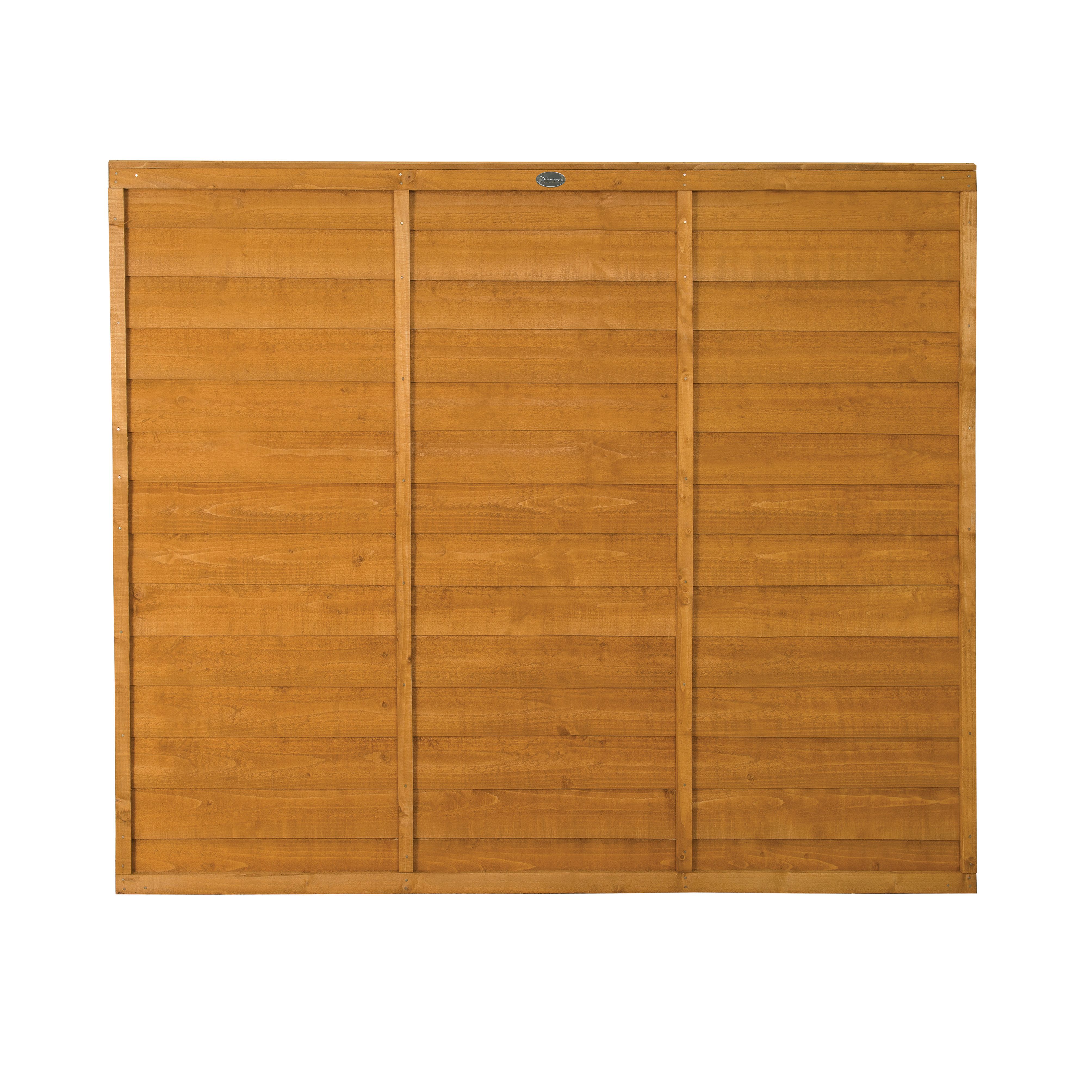 Wickes Traditional Autumn Gold Dip Treated Overlap Wooden Fence Panel - 6x5ft