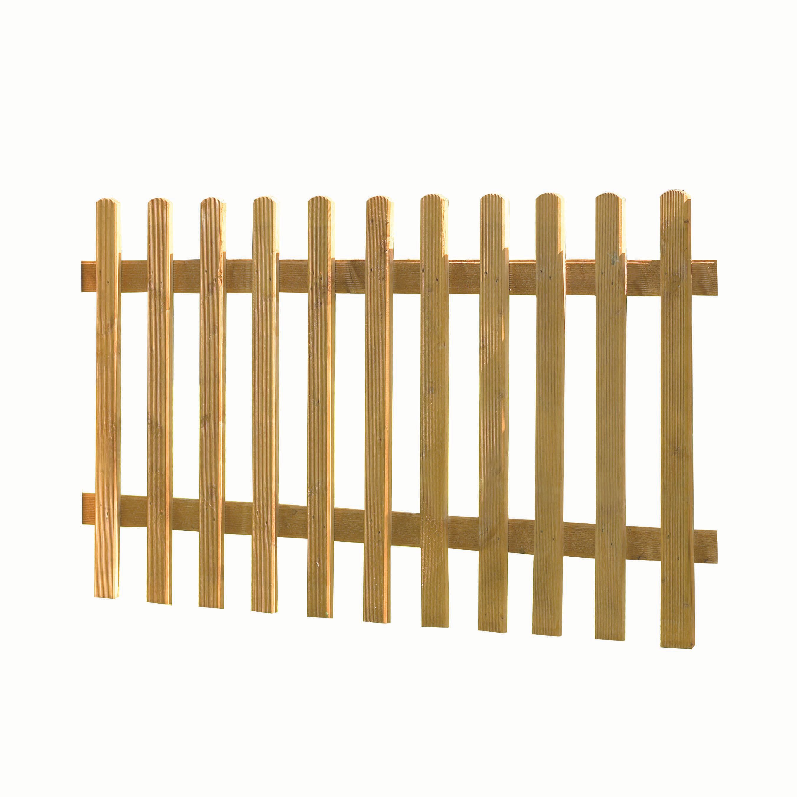 Image of Forest Garden Dip Treated Pale Palisade Picket Fence - 6 x 3ft