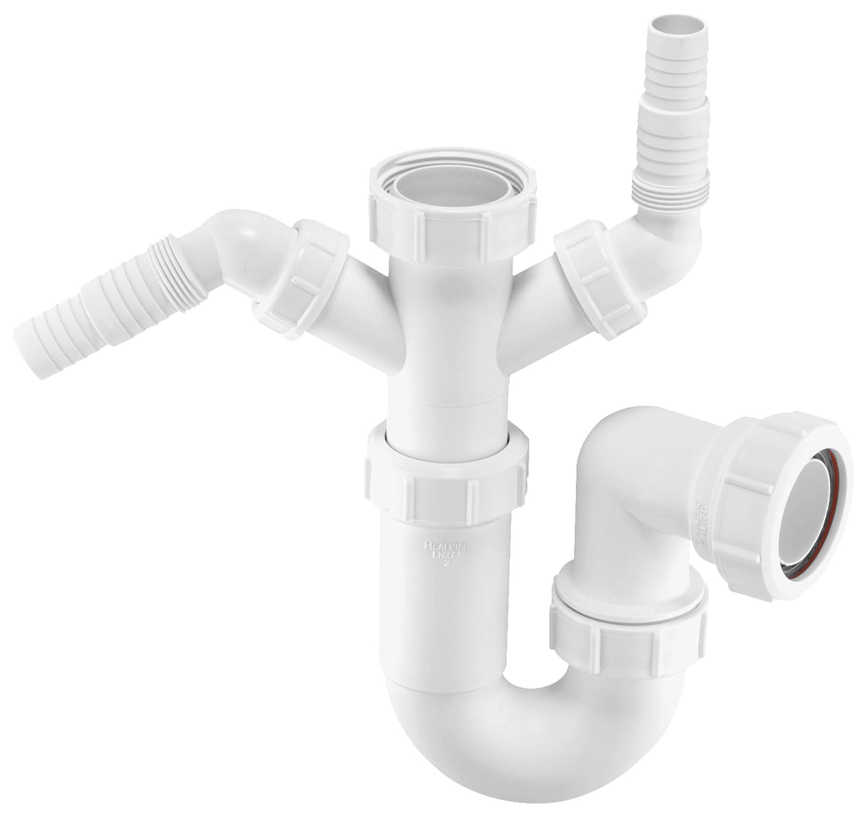 Image of McAlpine WM11 Sink P Trap & Twin Nozzles - 38mm