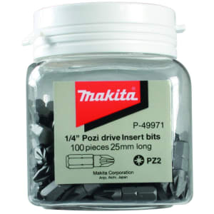 Makita P-49971 Screwdriver Bit Pozi NO2 25mm - Pack of 100