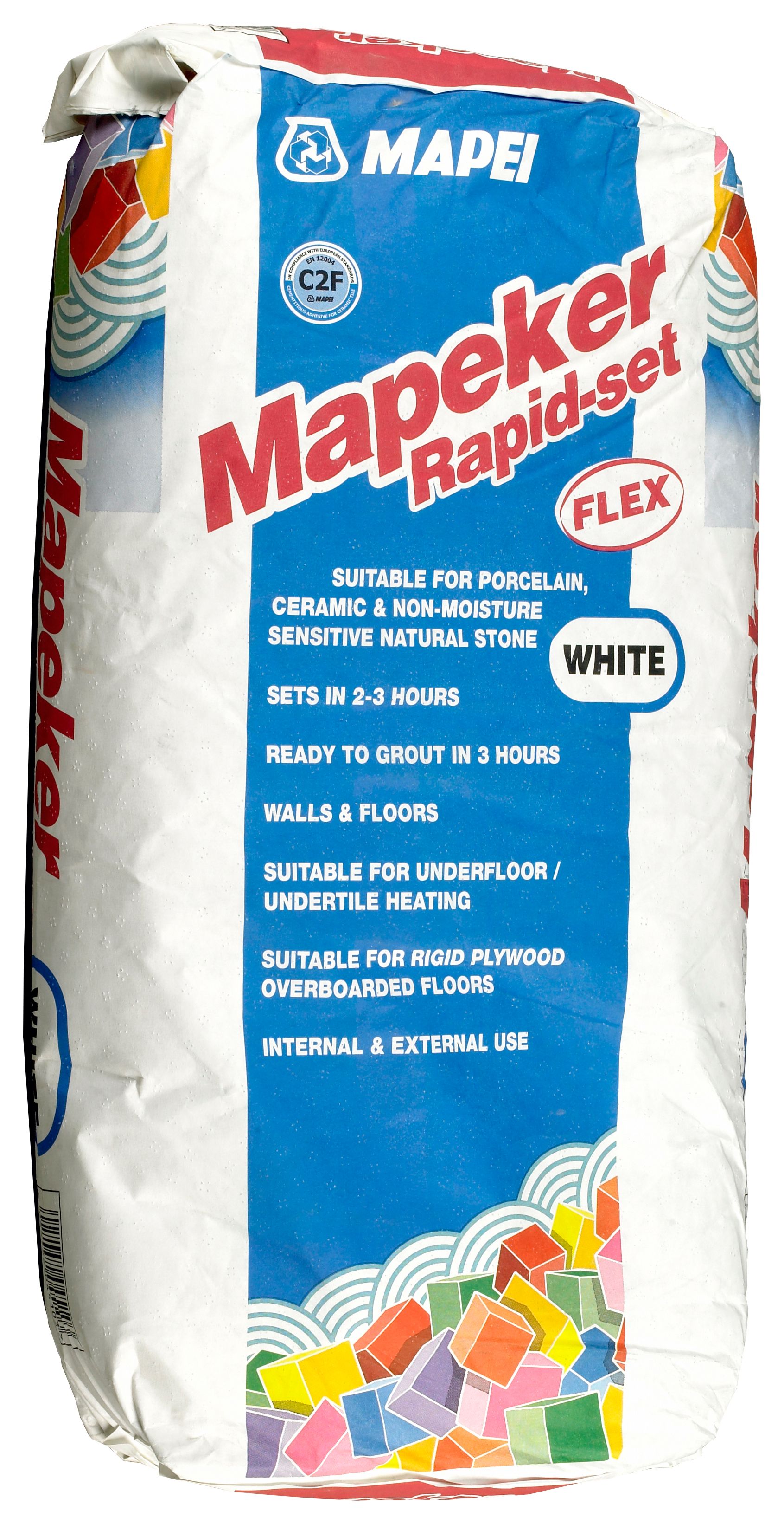Image of Mapei Mapeker Rapid Set Flexible Tile Adhesive White 20kg