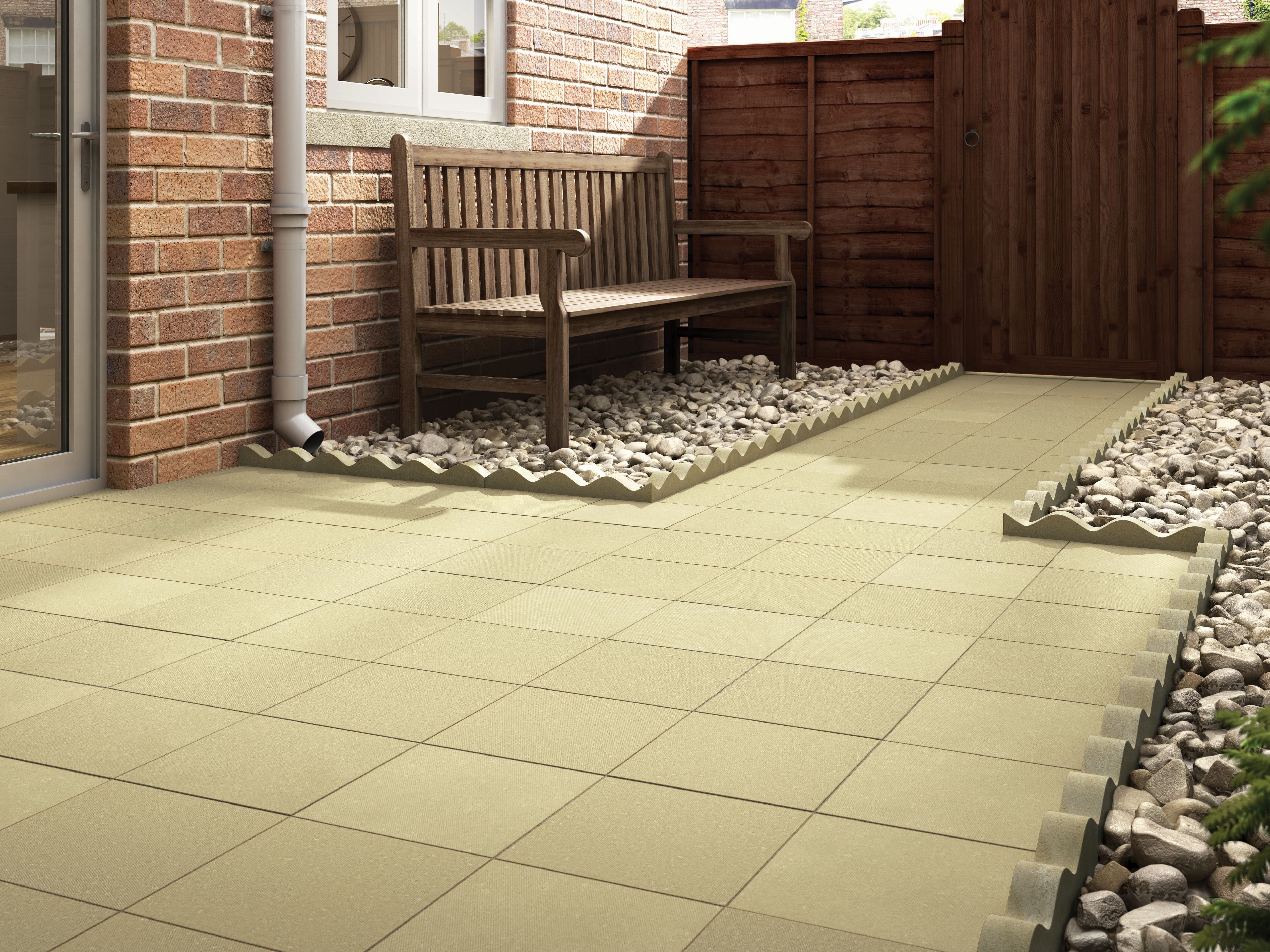 Marshalls Richmond Smooth Buff Paving Slab 450 x 450 x 32 mm
