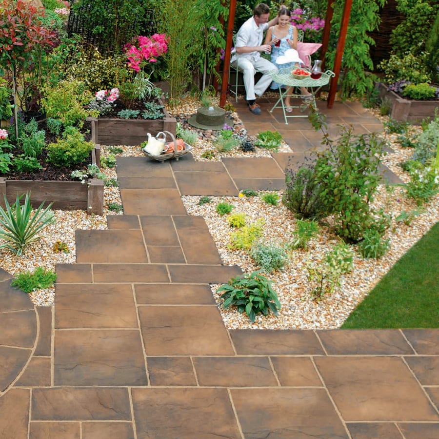 Image of Marshalls Heritage Riven Weathered Yorkstone Paving Slab 450 x 450 x 38 mm - 8.91m2 pack