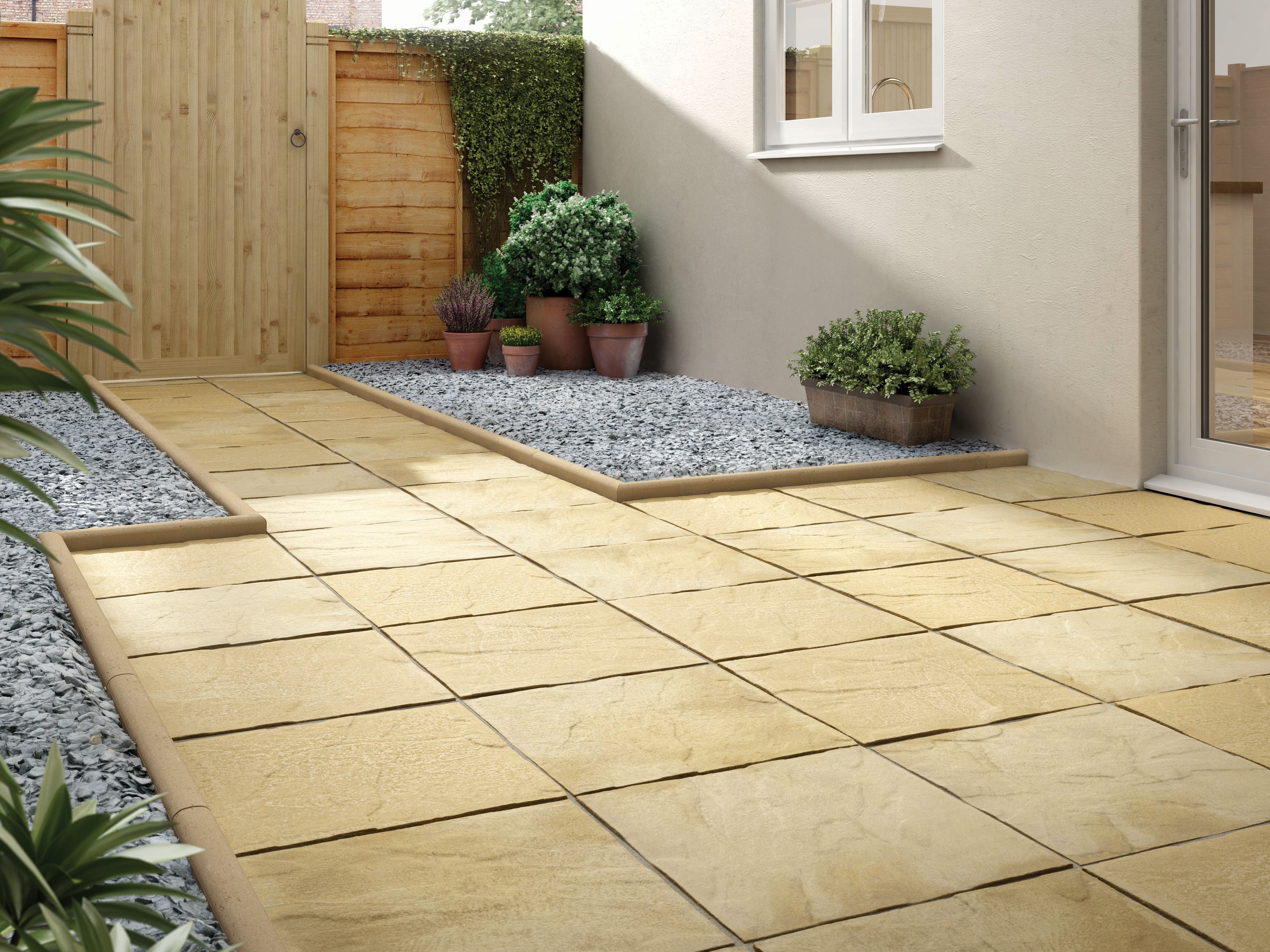 Marshalls Pendle Riven Buff Paving Slab - 450 x 450 x 32mm