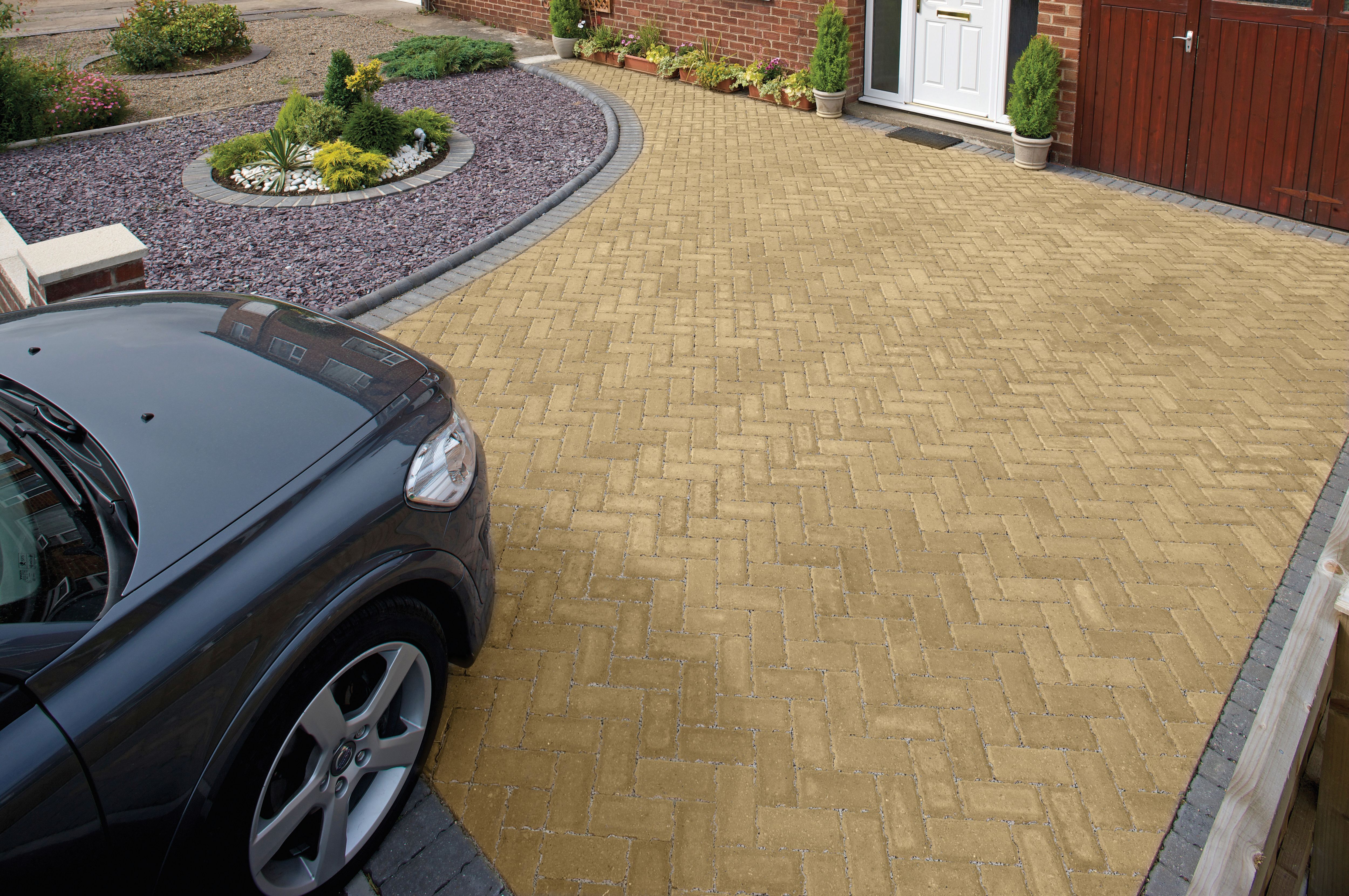 Image of Marshalls Driveline Priora Driveway Block Paving - Buff 200 x 100 x 60mm Pack of 404