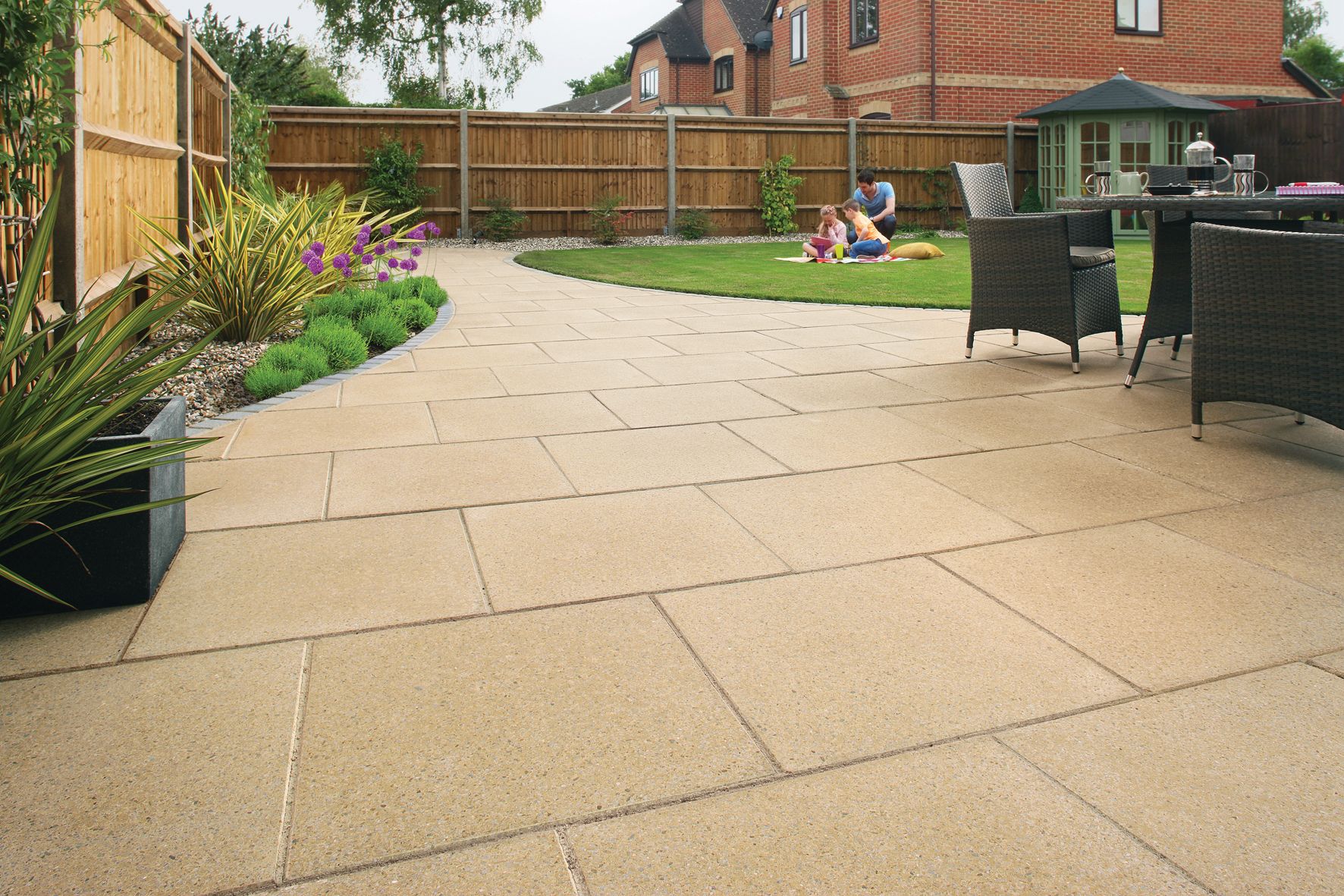 Image of Marshalls Perfecta Smooth Buff Paving Slab 450 x 450 x 35 mm - 12.15m2 pack