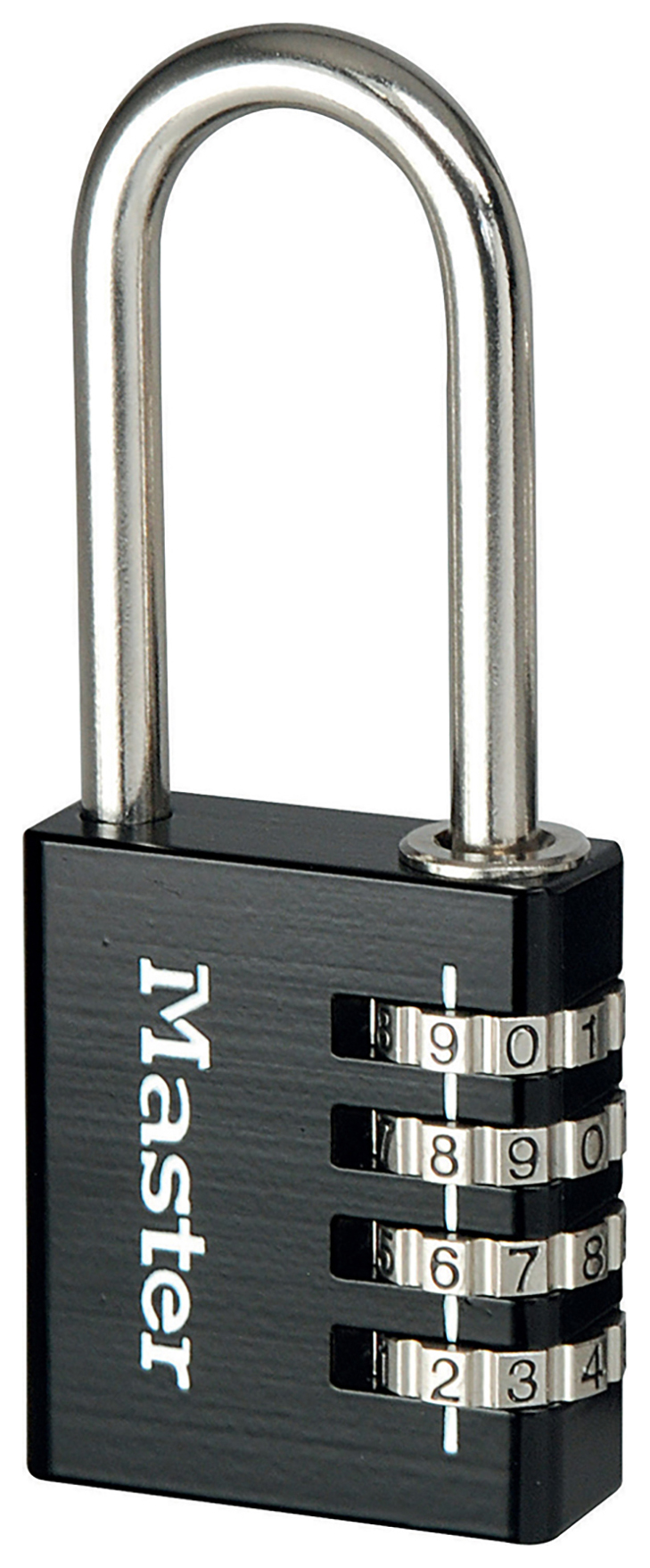 Image of Master Lock Combination Padlock with Long Shackle - Black