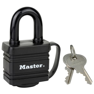Master Lock 7804EURD Weather Tough Laminated Steel Padlock - Black 40mm